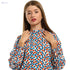 Andora Balloon Sleeves Dotted Blouse For Women,Classic round neckline for versatile styling. - Safqqa