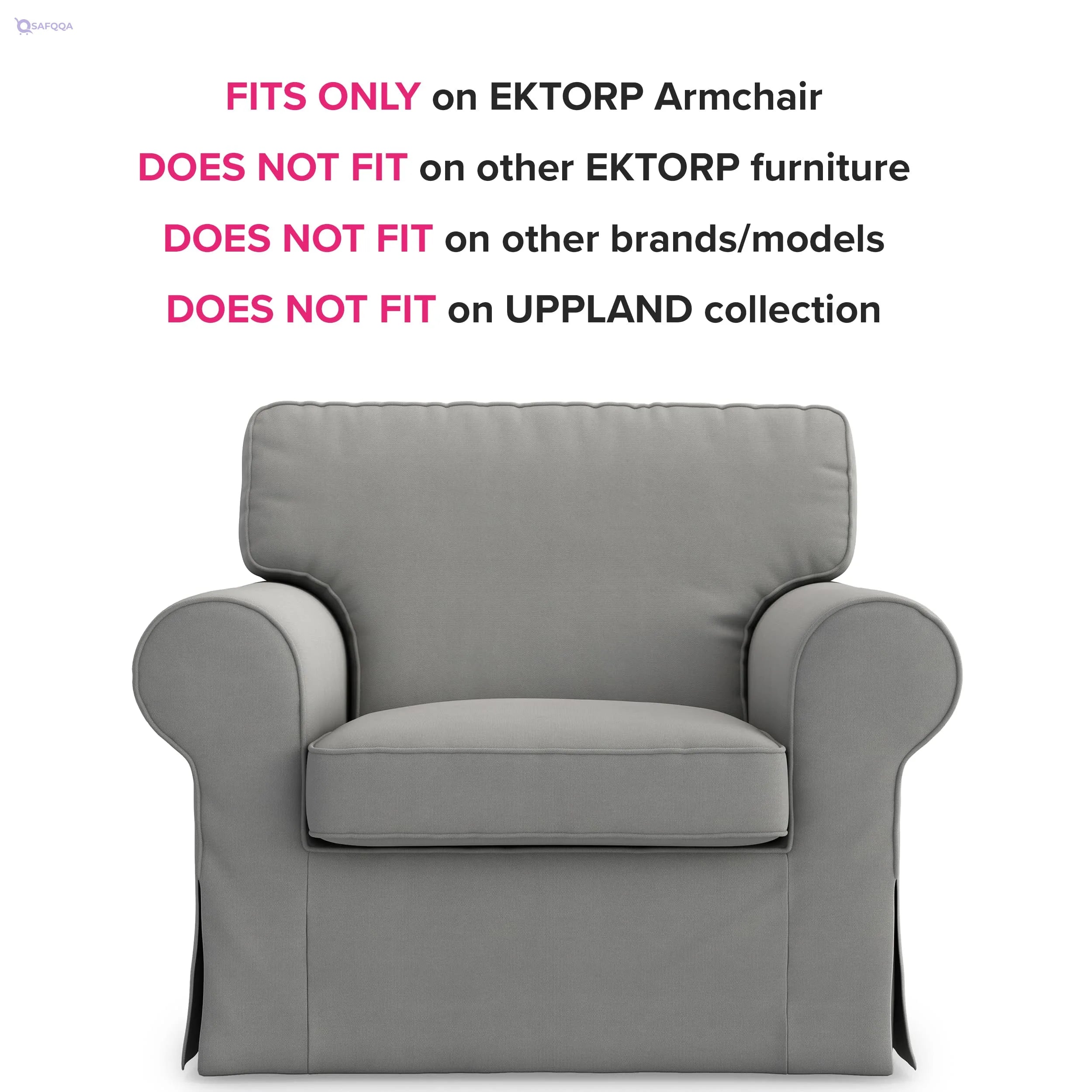 ‎Masters of Covers Ektorp Armchair Cotton Slipcover - Safqqa