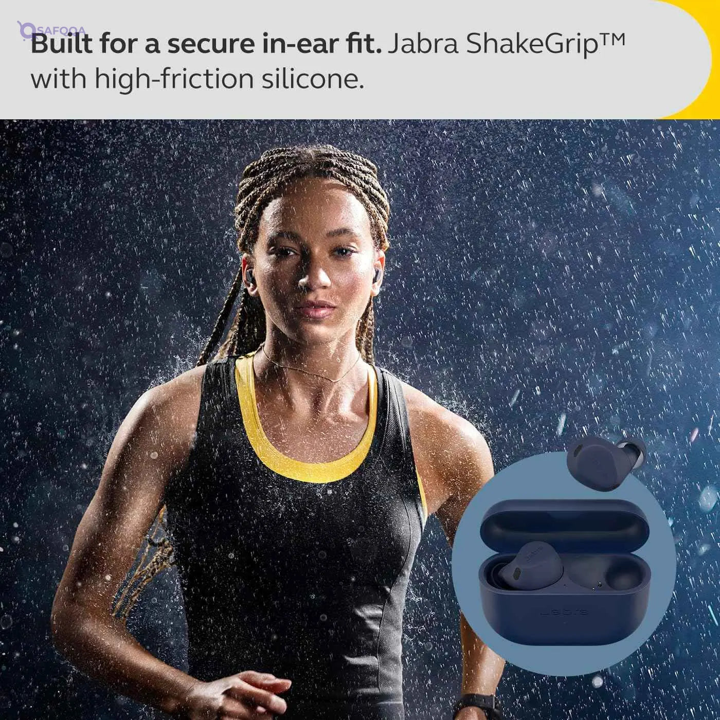 Jabra Elite 8 Active True Wireless Earbuds – Bluetooth Sports Earbuds with Secure in-Ear Fit for All-Day Comfort - Military Grade Durability, Active Noise Cancellation, Dolby Surround Sound - Navy - Safqqa
