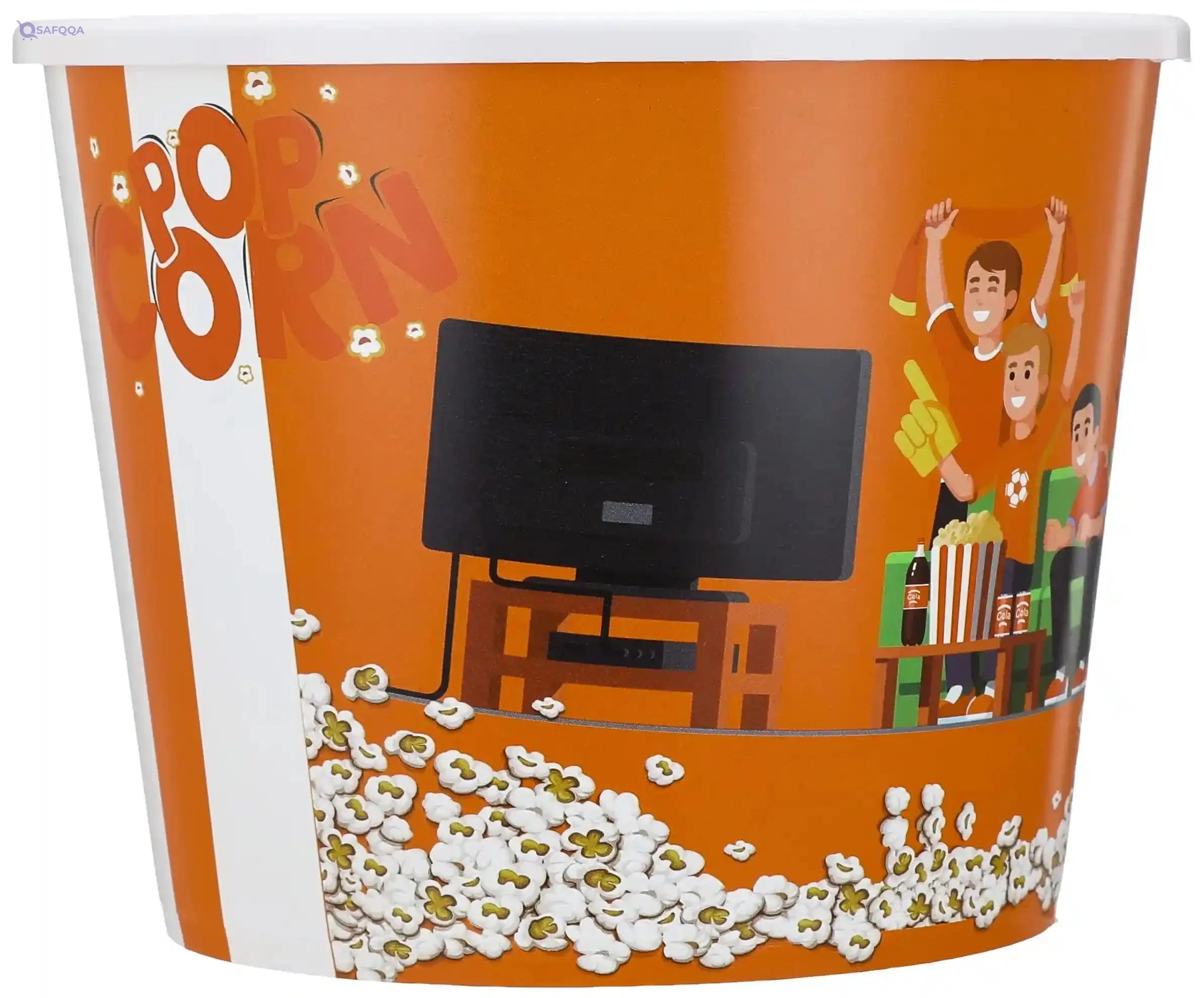 Merwy AK-577 Plastic Round Popcorn Bucket for Home - Multi Color - Safqqa Egypt