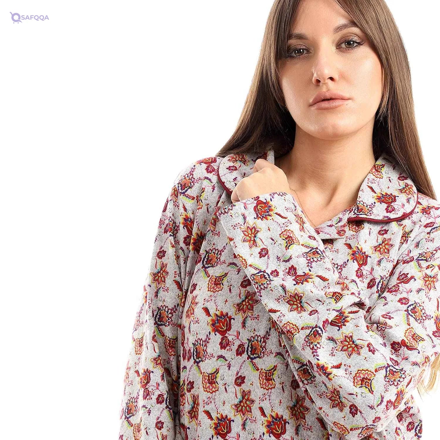 Kady Nightdresses & Nightshirts Long Sleeves Cotton For Women - Safqqa