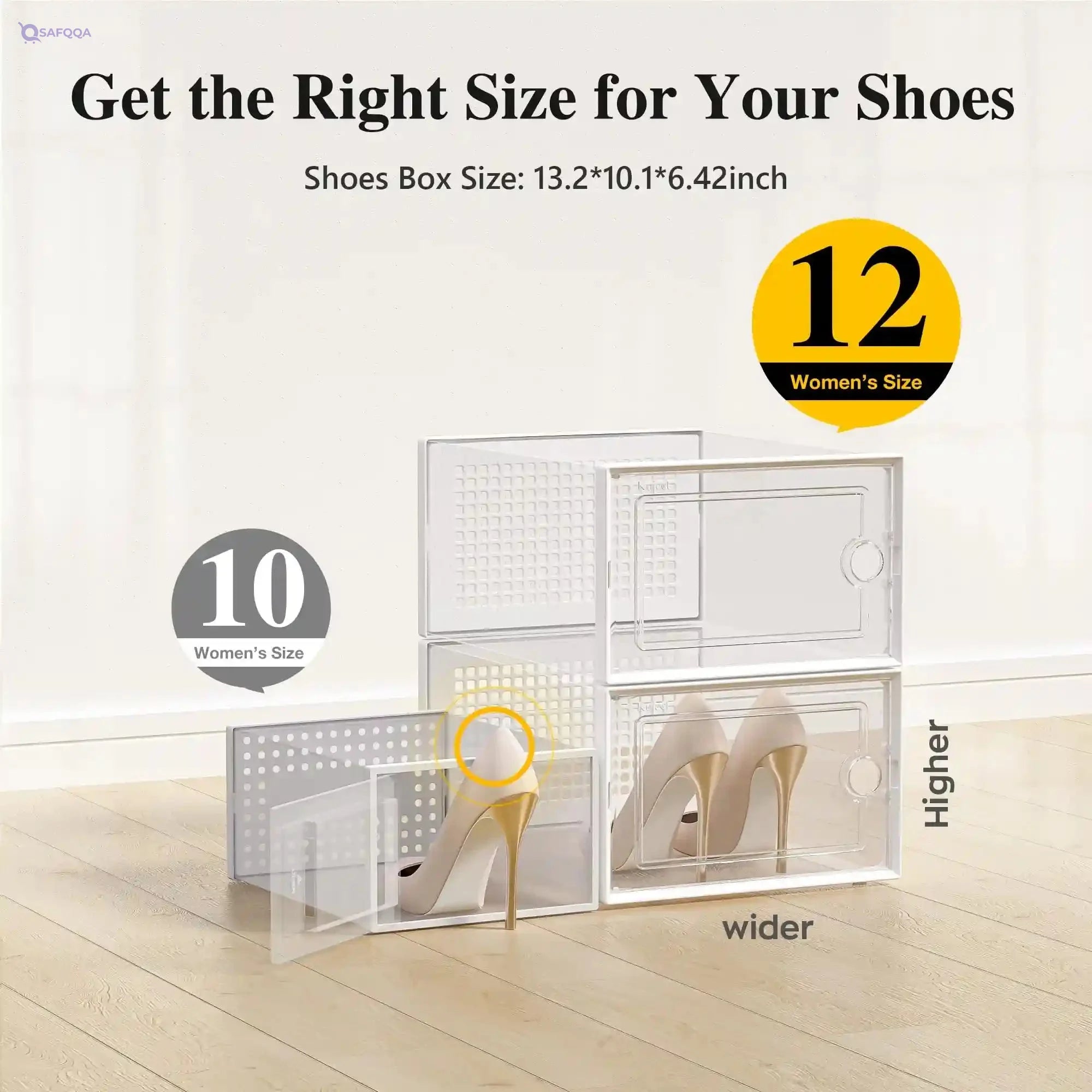 Kuject X-Large Shoe Storage Boxes – Clear Plastic, 12 Pack - Safqqa