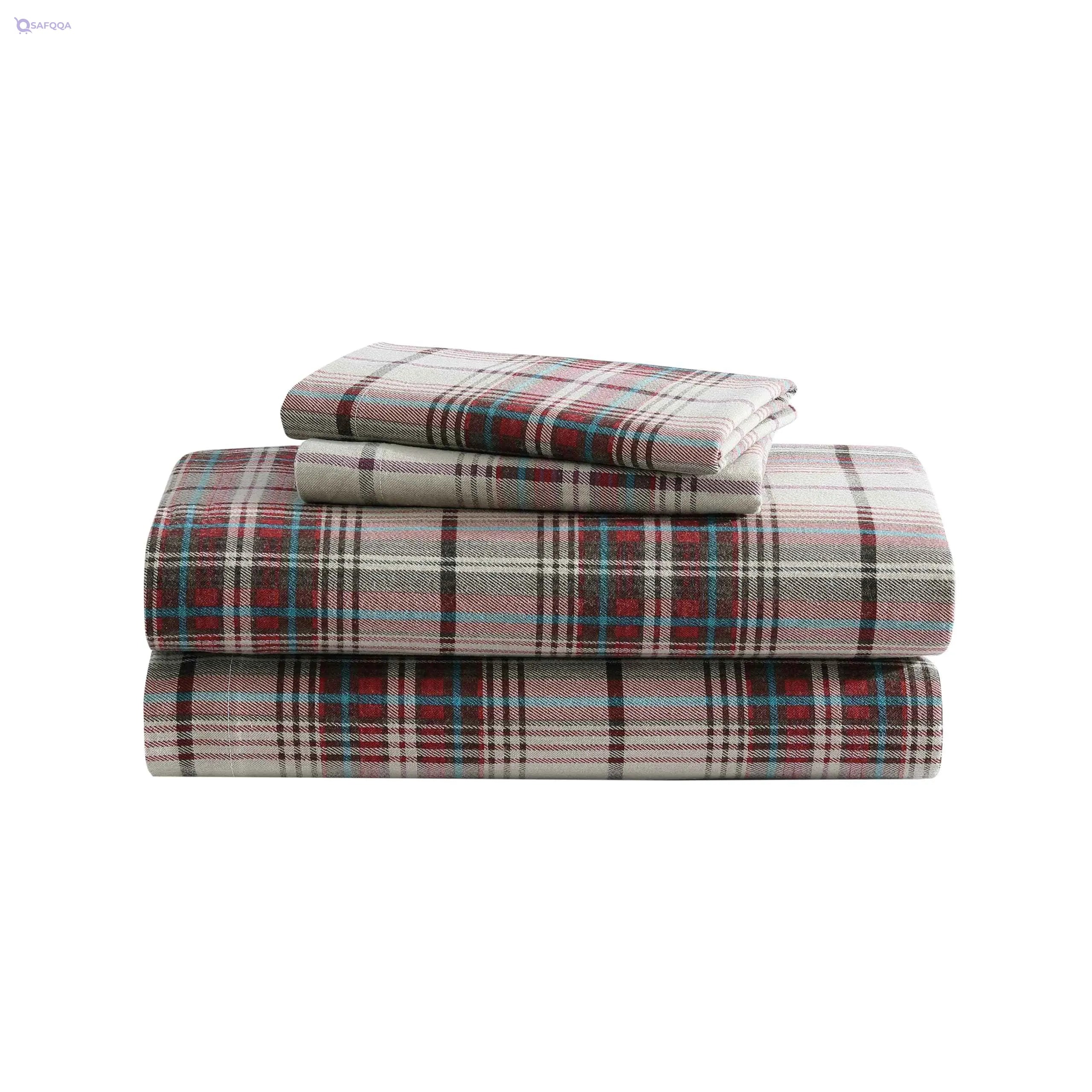 Eddie Bauer - Full Sheets, Cotton Flannel Bedding Set, Brushed for Extra Softness, - Safqqa