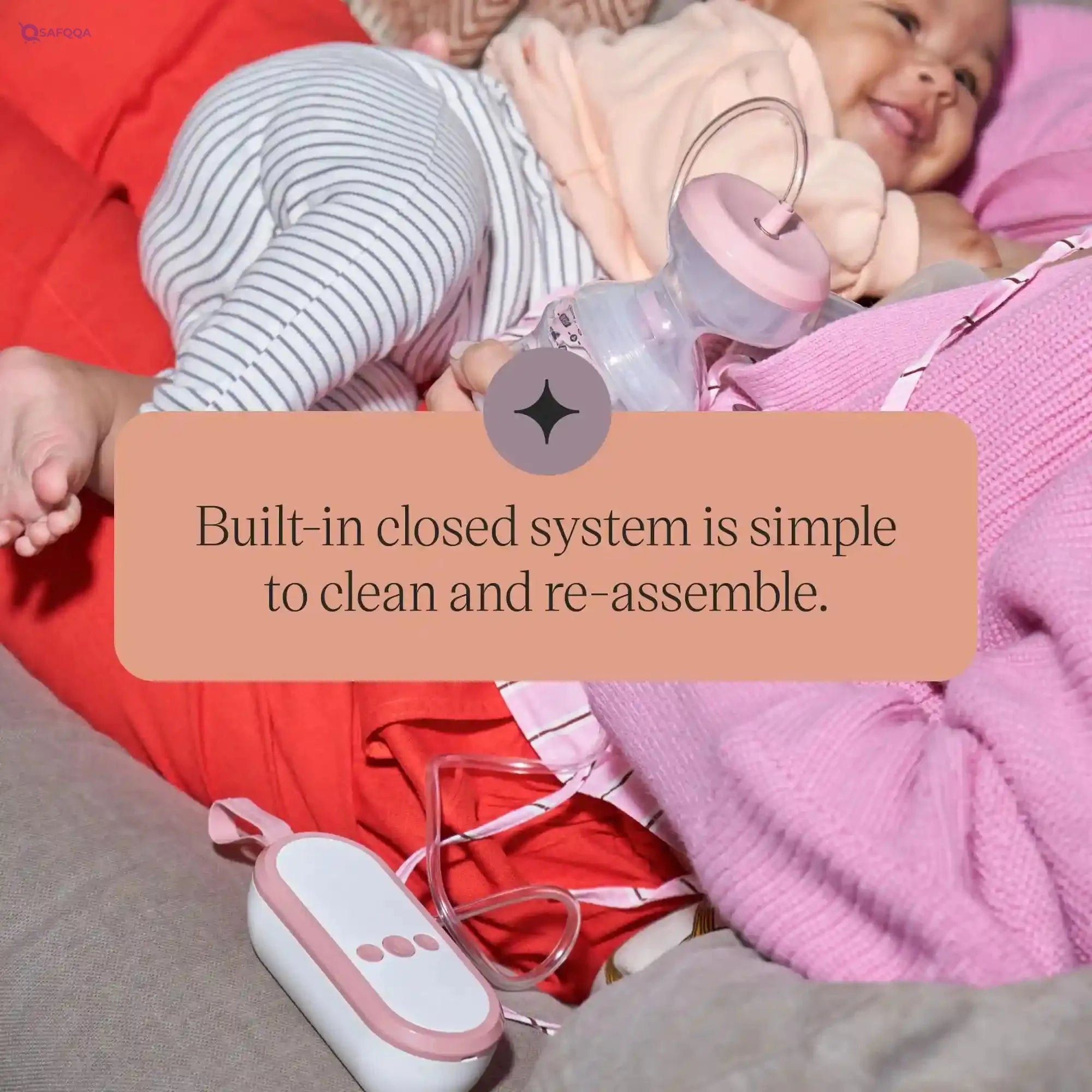 Tommee Tippee Made for Me Single Electric Breast Pump, Strong Suction, Soft Feel, USB Rechargeable, Quiet, Portable, Express Modes, Baby Bottle Included - Safqqa Egypt