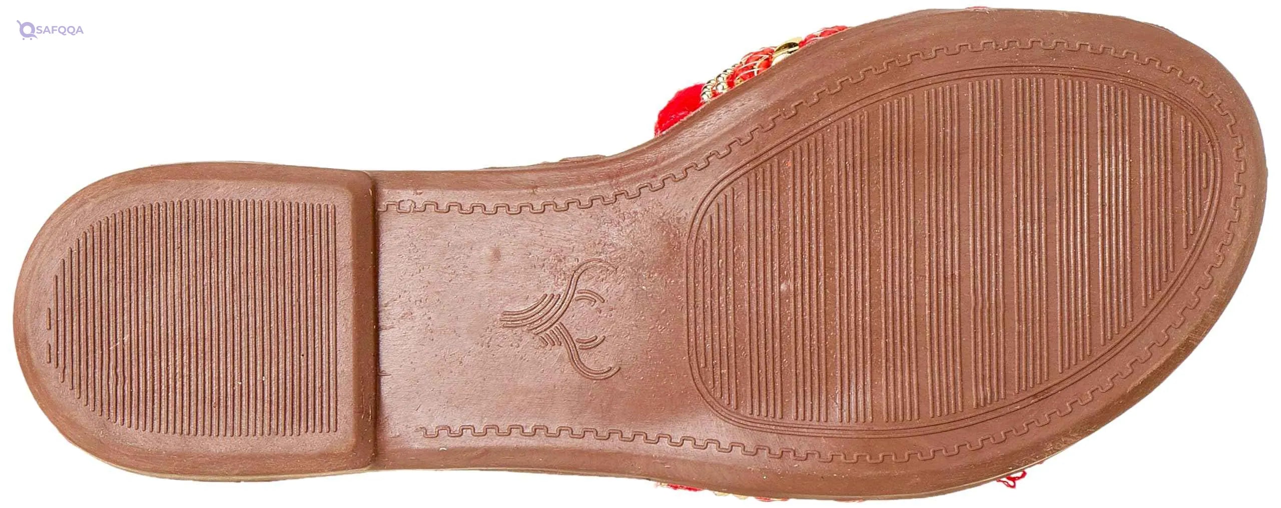 Sway 1 CM Flat Slippers with Lace Fabric and Arabesque Embroidered Strap - Safqqa Egypt