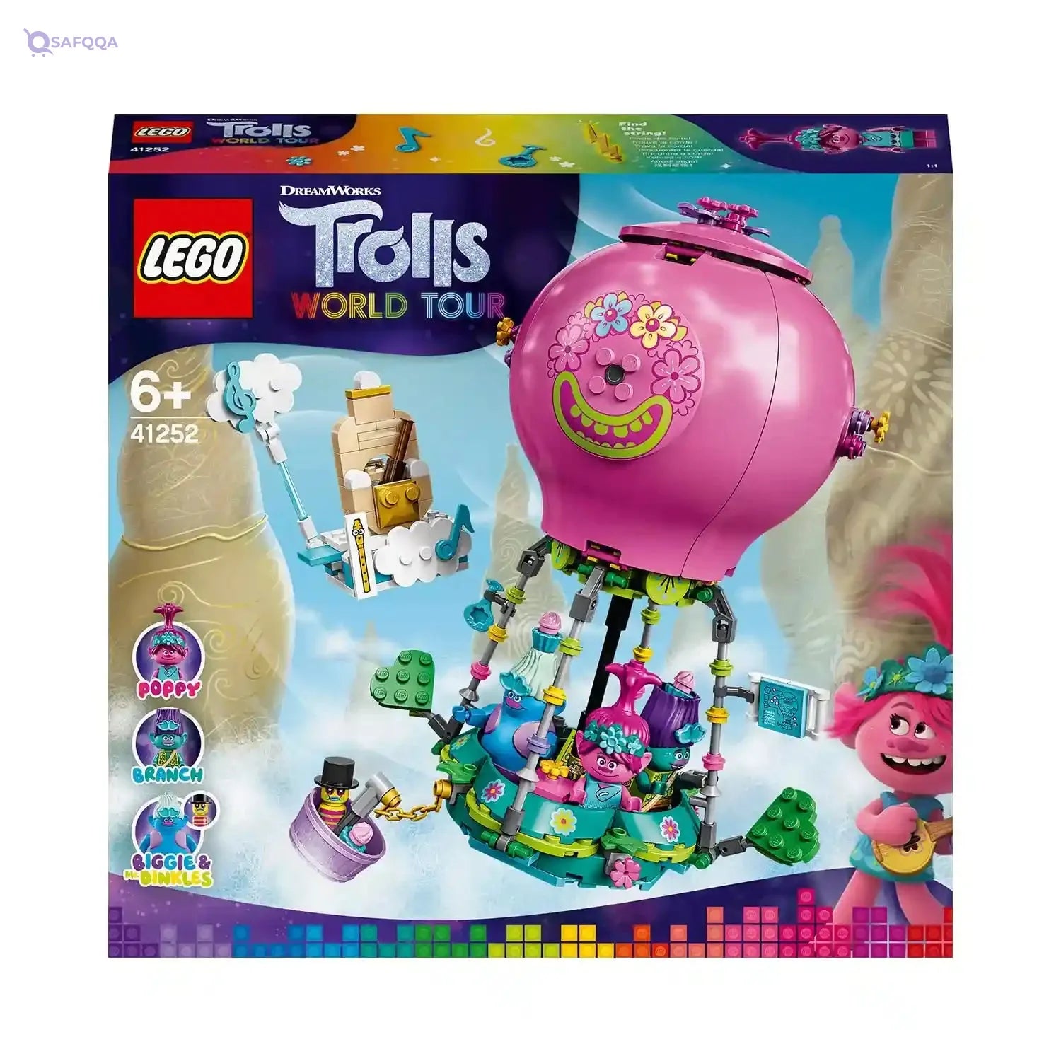 LEGO Trolls World Tour Poppy’s Hot Air Balloon Adventure 41252 Building Kit, an Ideal for Creative Play (250 Pieces) - Safqqa