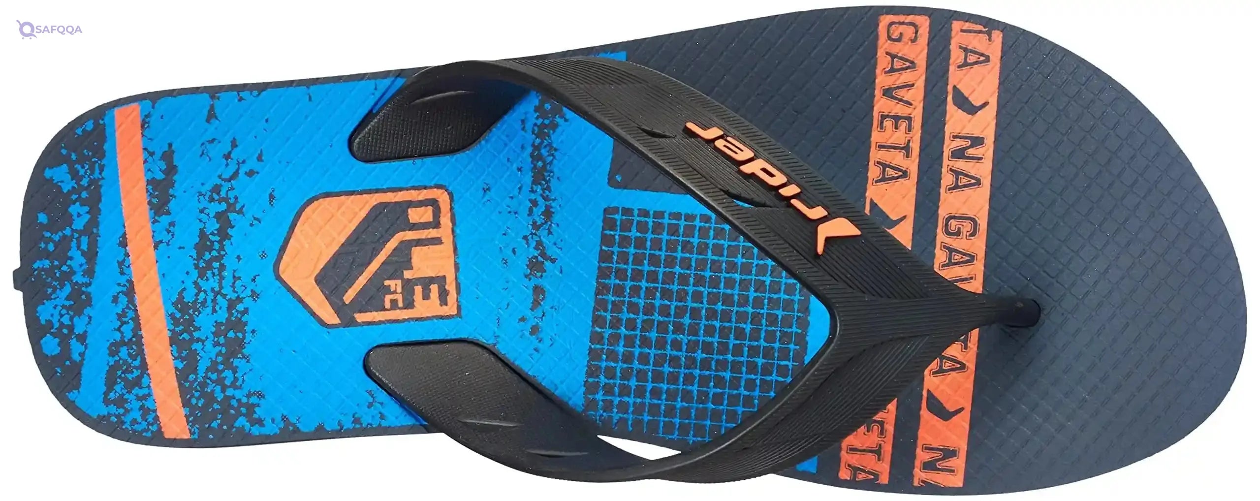 Rider Rubber Flip-Flops - Black/Orange - Safqqa Egypt