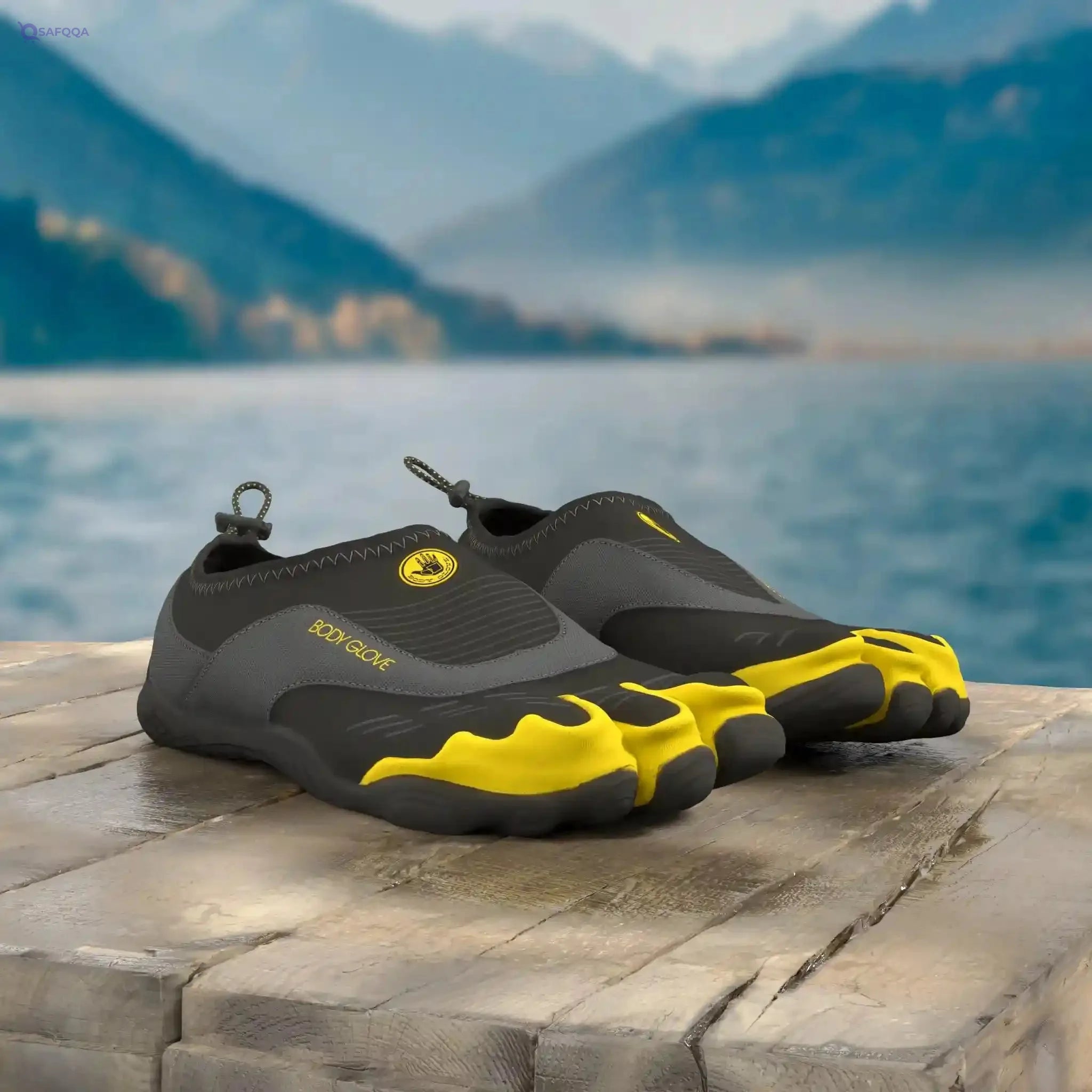 Body Glove Men's 3T Barefoot Cinch Water Shoe, Black Yellow, - Safqqa