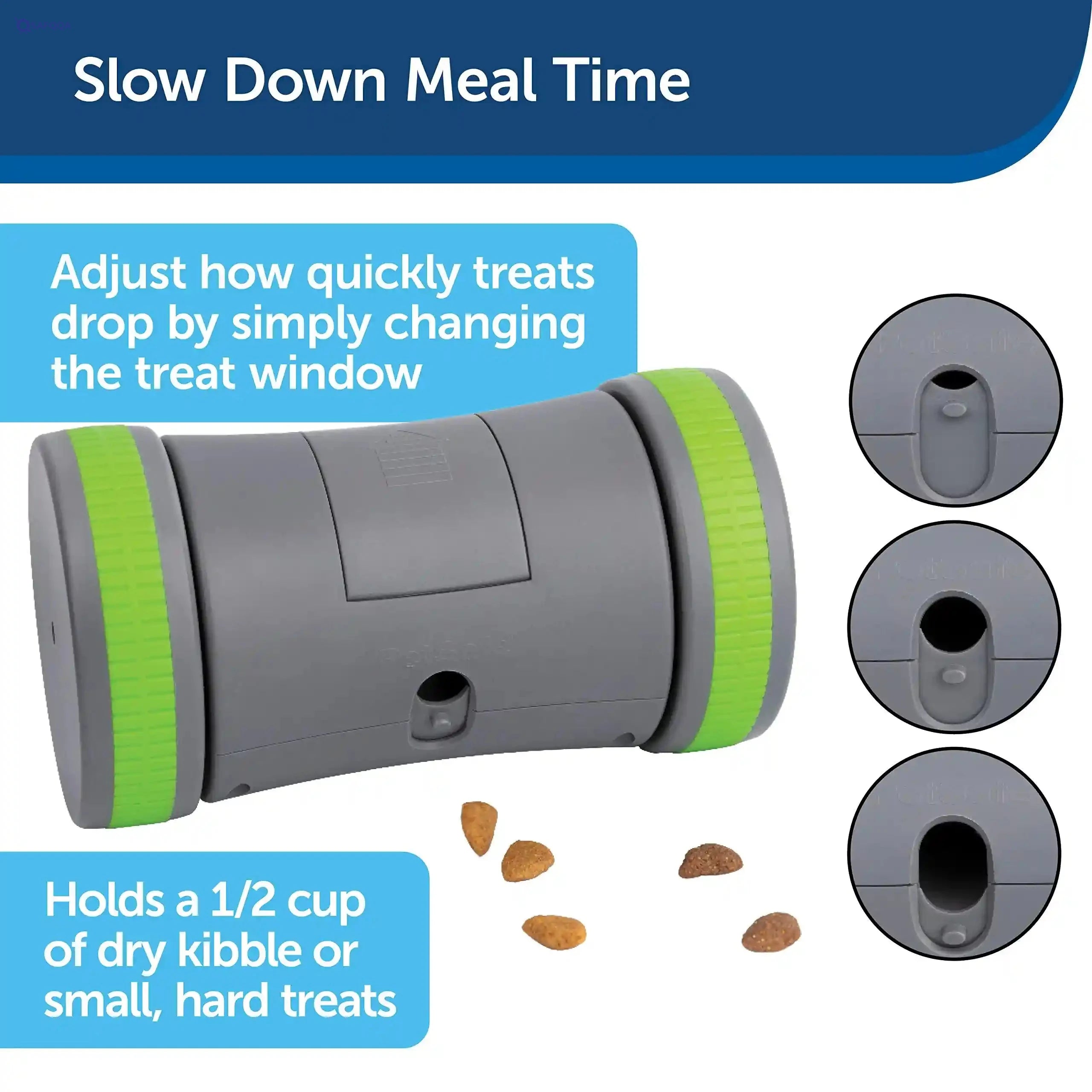 PetSafe Kibble Chase - Electronic & Interactive Dog Treat Dispensing Toy, Encourages Play Time, Adjustable Opening, 10 Minutes Play and Rest, Holds 1/2 Cup of Treats, Durable Plastic - Safqqa Egypt