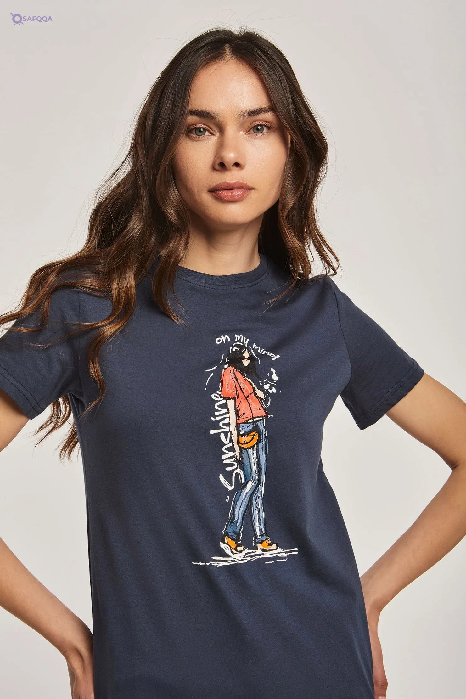 Premoda  T-Shirt For Womens Lightweight material suitable for daily wear - Safqqa