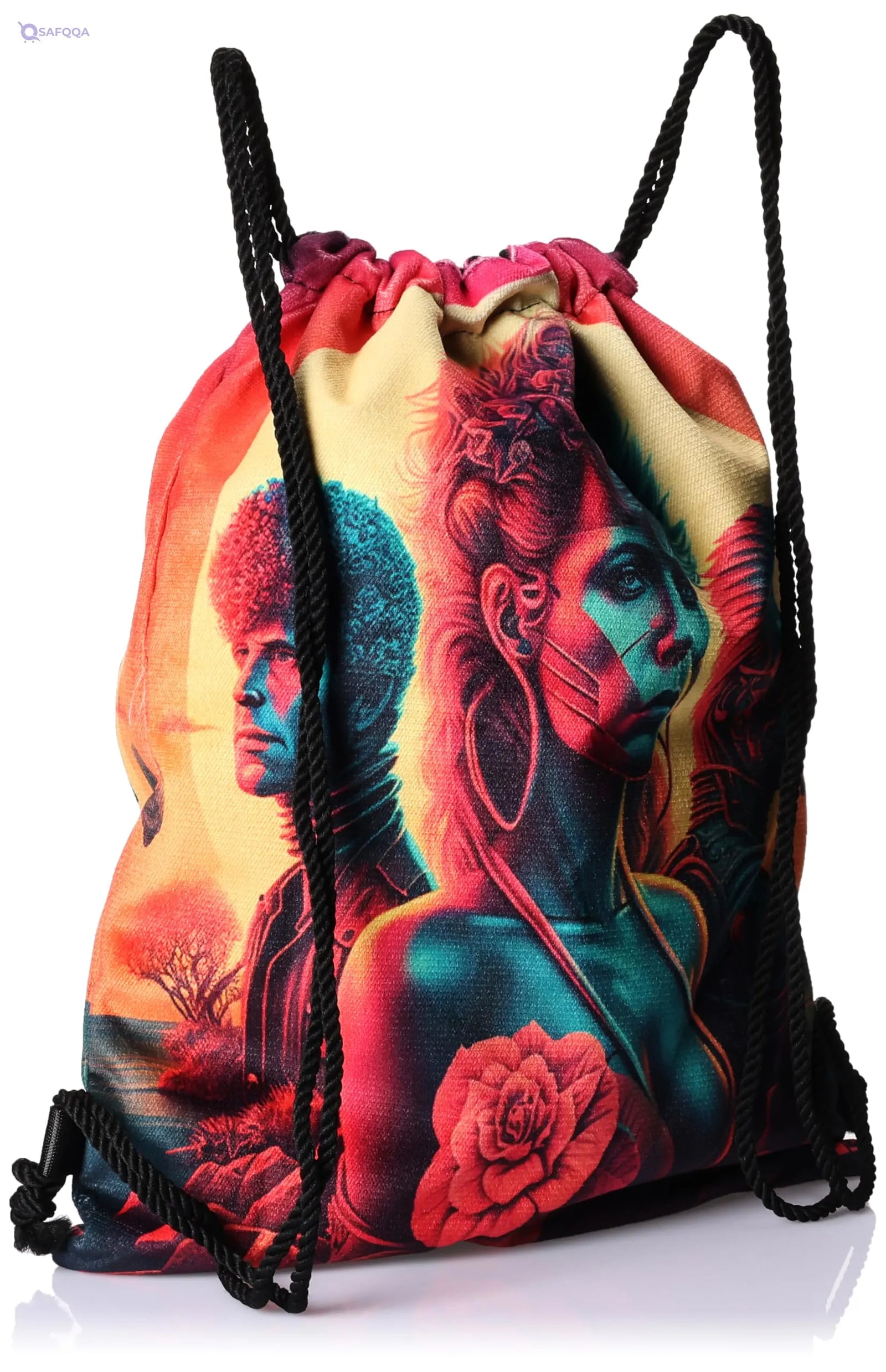 TAT DRAWSTRING BAG - 909, MultiColor, Large - Safqqa