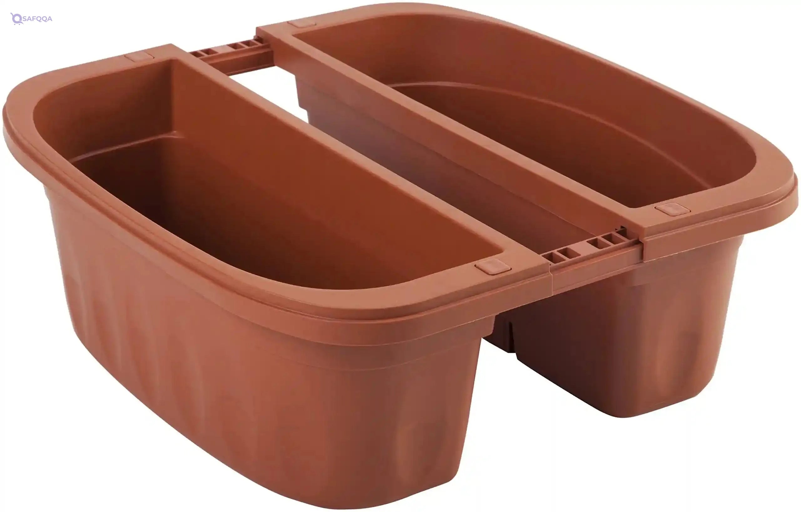 Bama Klunia Adjustable Double Balcony Box With Water Reservoir 40 Cm 30230 Brown, Made In Italy - Safqqa Egypt