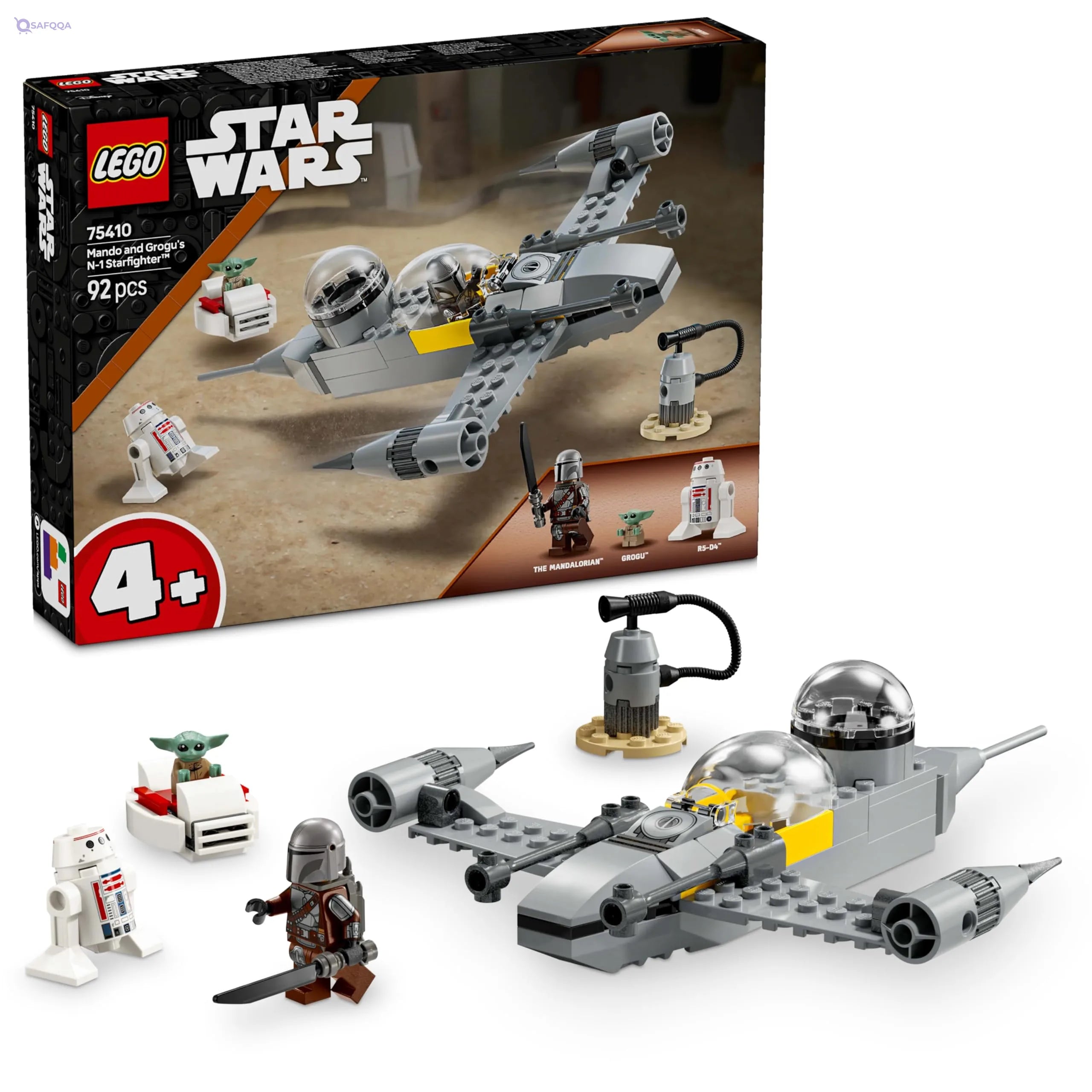 Lego Star Wars 75410 Mando & Grogu N-1 Starfighter Set with Minifigures - Safqqa