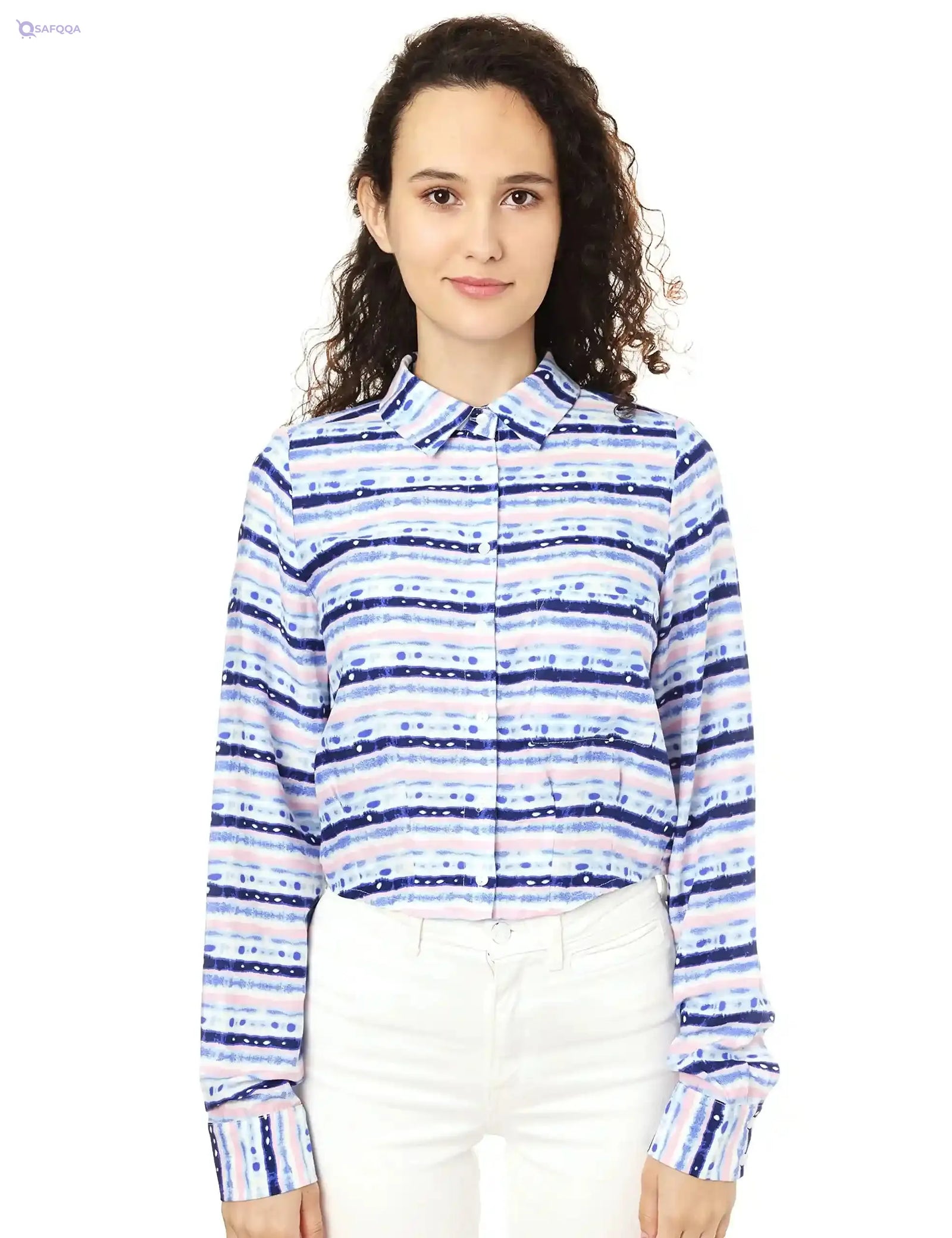 Lee Cooper Three Quarter SLeeves Patterned Shirt for Women - Safqqa Egypt
