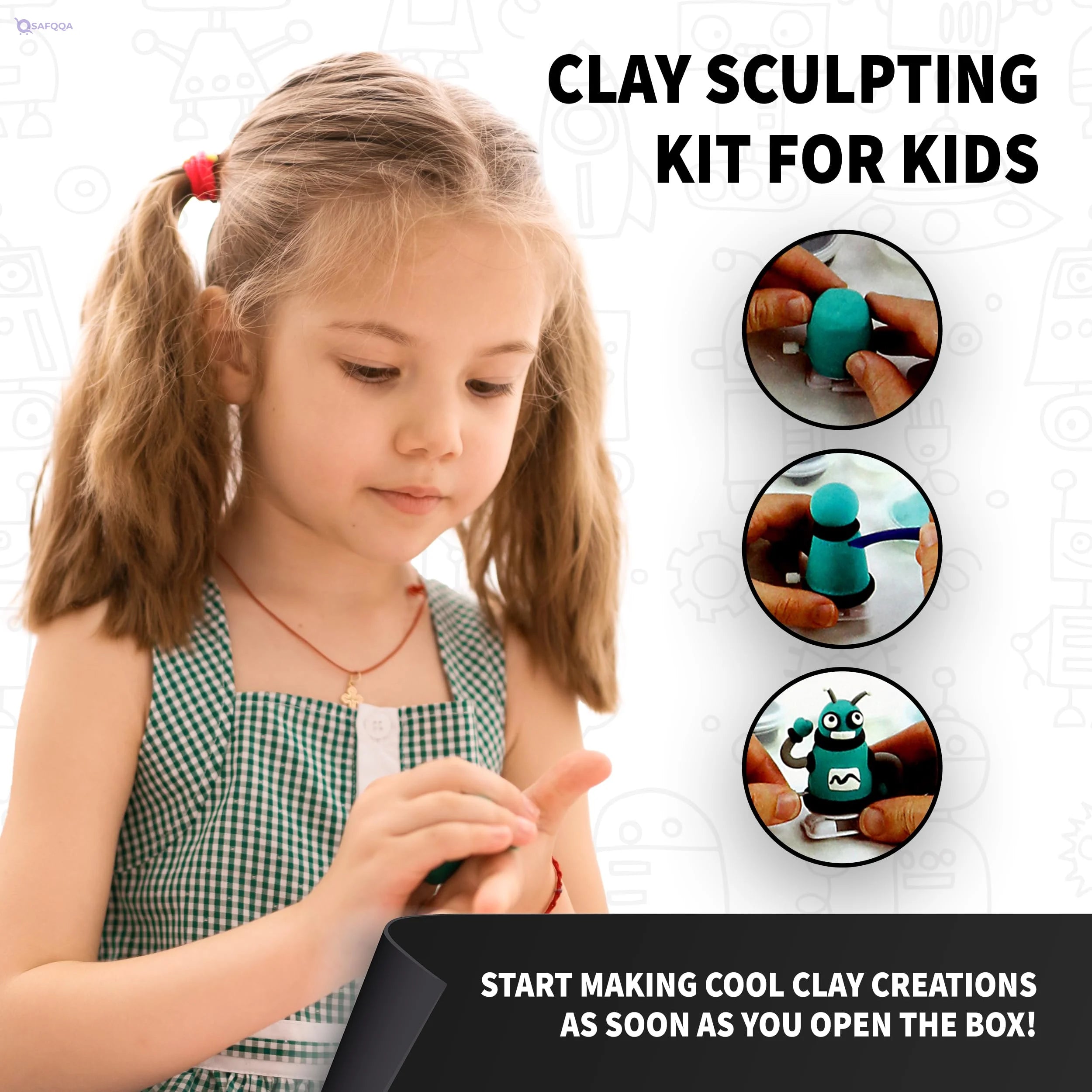 SpiceBox Children’s Activity Kit with Clay for Kids - Safqqa