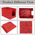 Fun Homes Metalic Flower Print Foldable Rectangle Cloth Saree Stacker Cloth Wardrobe Organizer- Pack of 2 (Beige & Red) - Safqqa