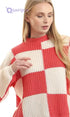 Ravin Women's Bi-Tone Knitted Mock Neck Pullover - Off White & Coral (96991) - Safqqa