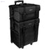 Shany Soft MakEUp Artist Rolling Trolley Cosmetic Case With Free Set Of Mesh Bags - Jet Black-Open Box - Safqqa