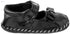 Mix & Max Quilted Patent Faux Leather Velcro-Strap Bow-Detail Shoes for Girls - Black, 12 - 18 Months - Safqqa Egypt