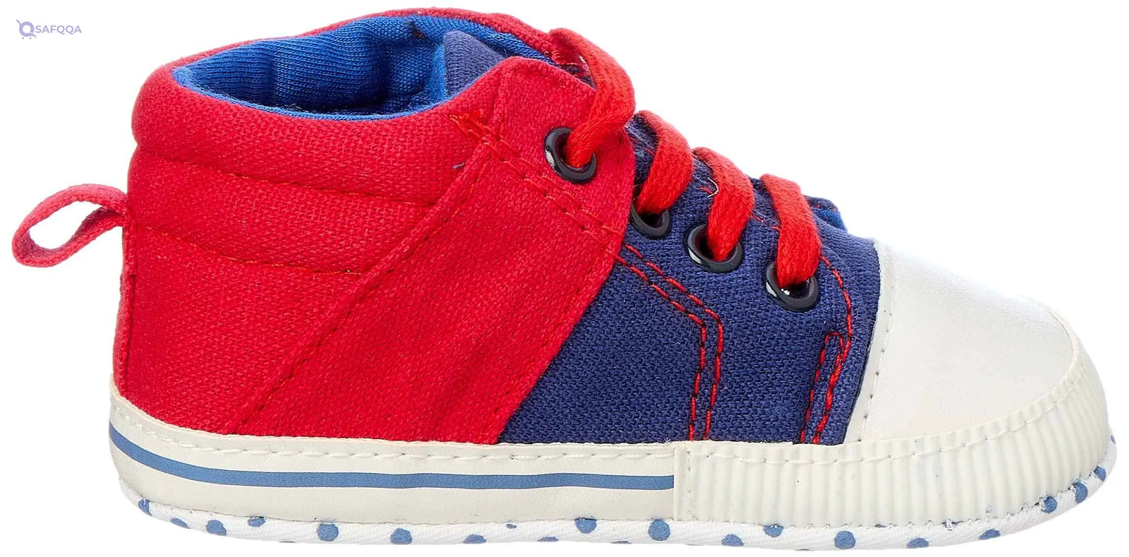 Mix and Max Two-Tone Contrast Stitching High-Top Lace-Up Shoes for Boys - Safqqa