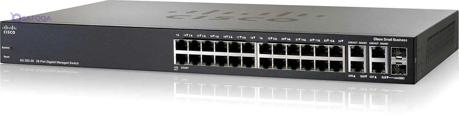 Cisco SG300-28 28-Port Gigabit Managed Switch- Without Box and Have Scratches - Safqqa