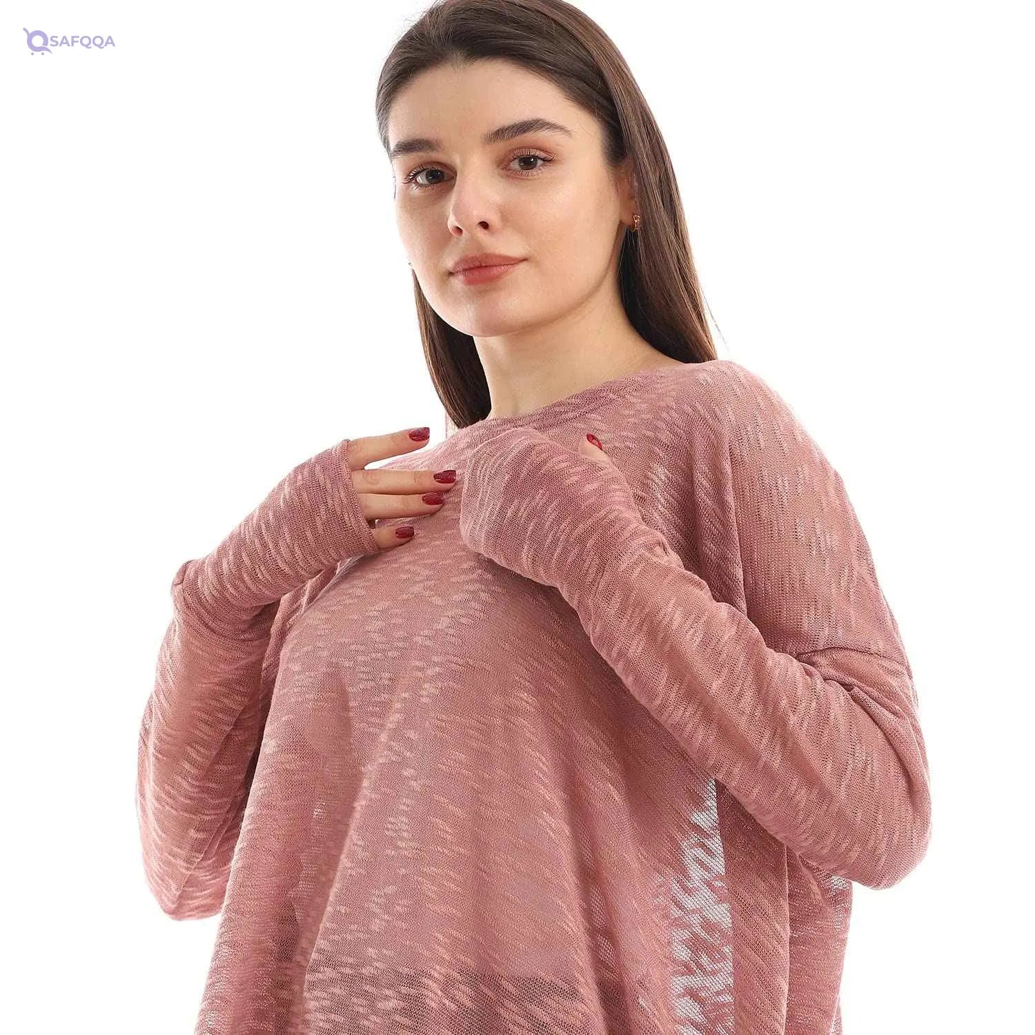 Jamila High Low Boat Neck Top Blouse For Women,Ideal for both casual and semi-formal occasions.. - Safqqa