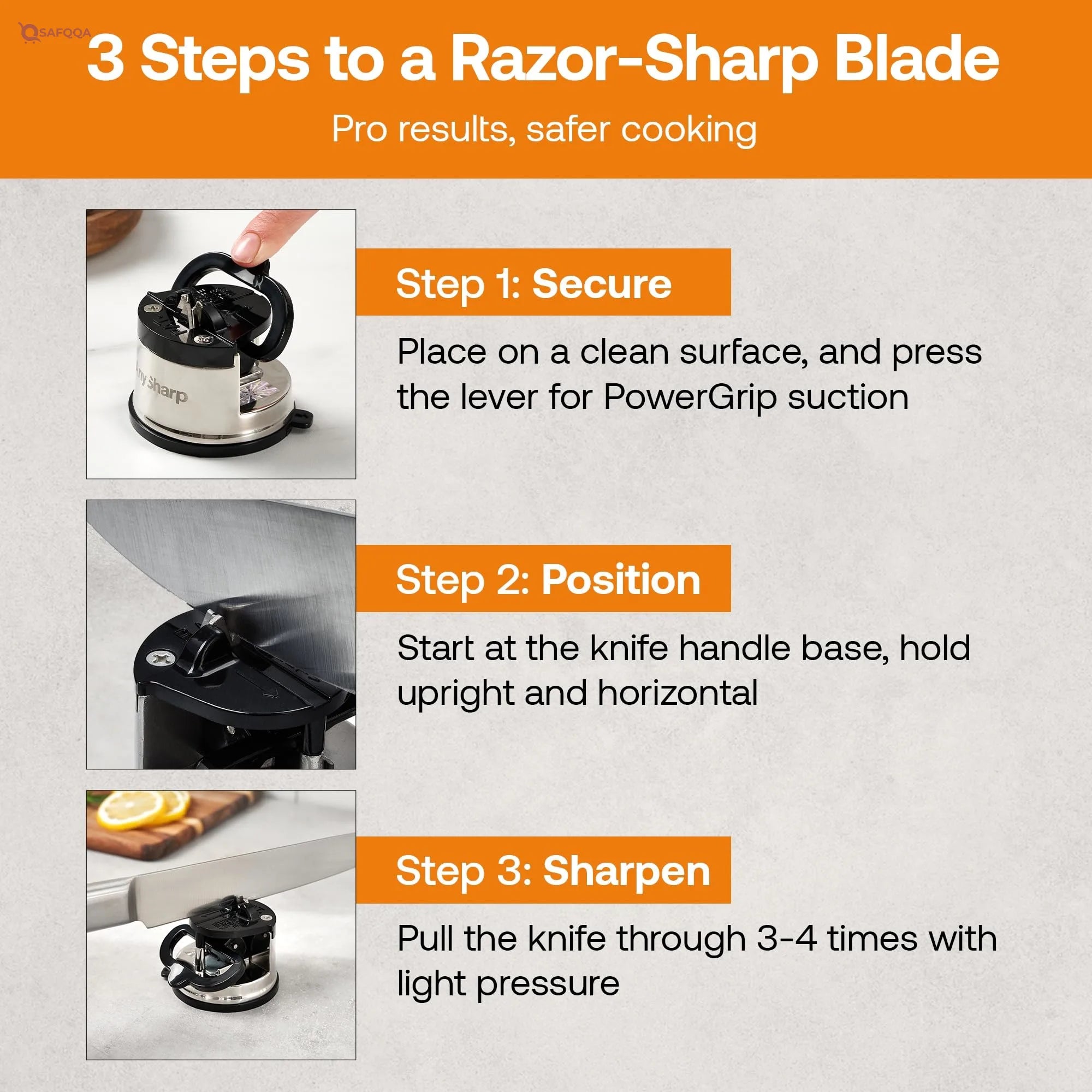 AnySharp Pro Metal Knife Sharpener – Handheld Precision Tool - Safqqa