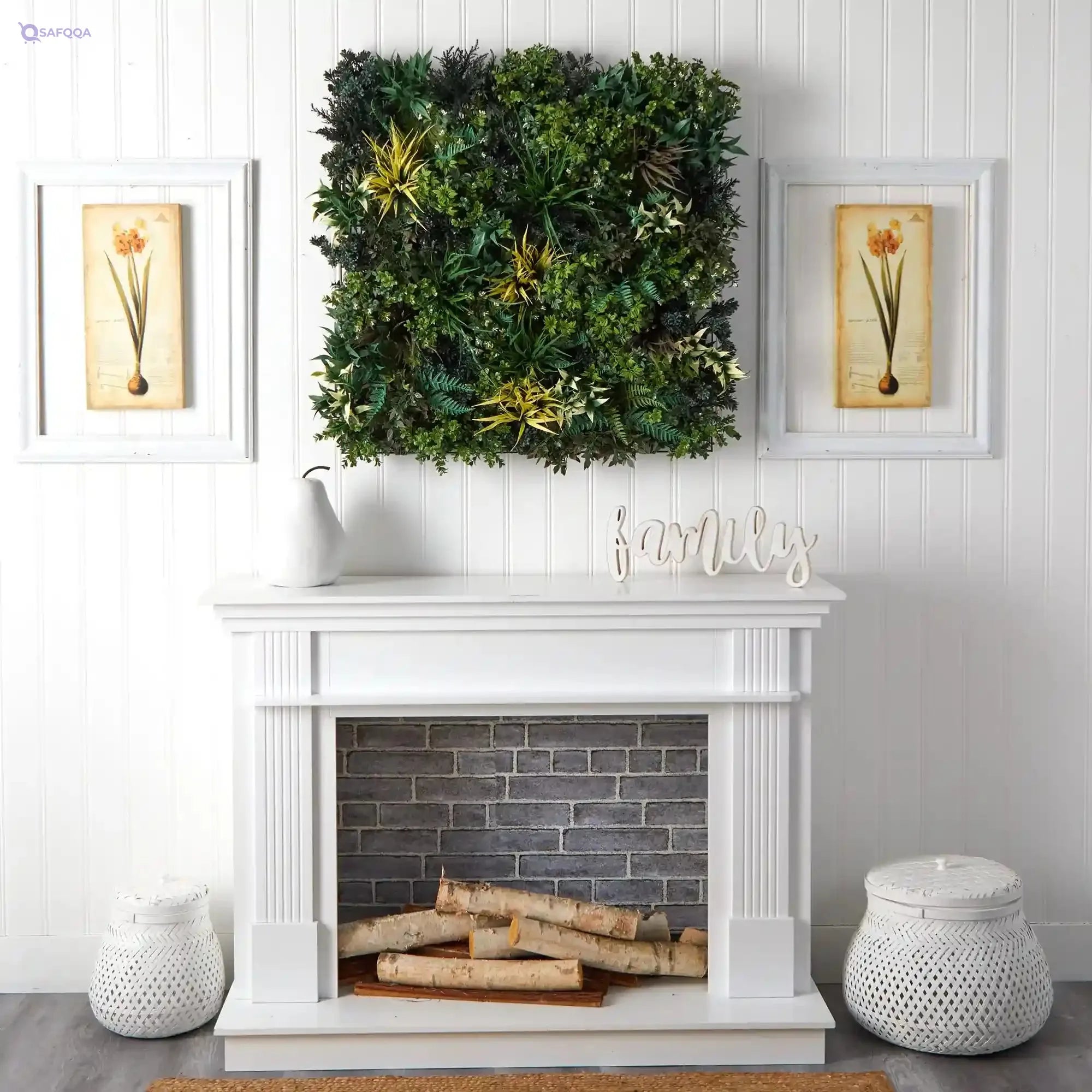 Nearly Natural Greens & Fern Artificial Living Wall, 3', model: 6406 - Safqqa