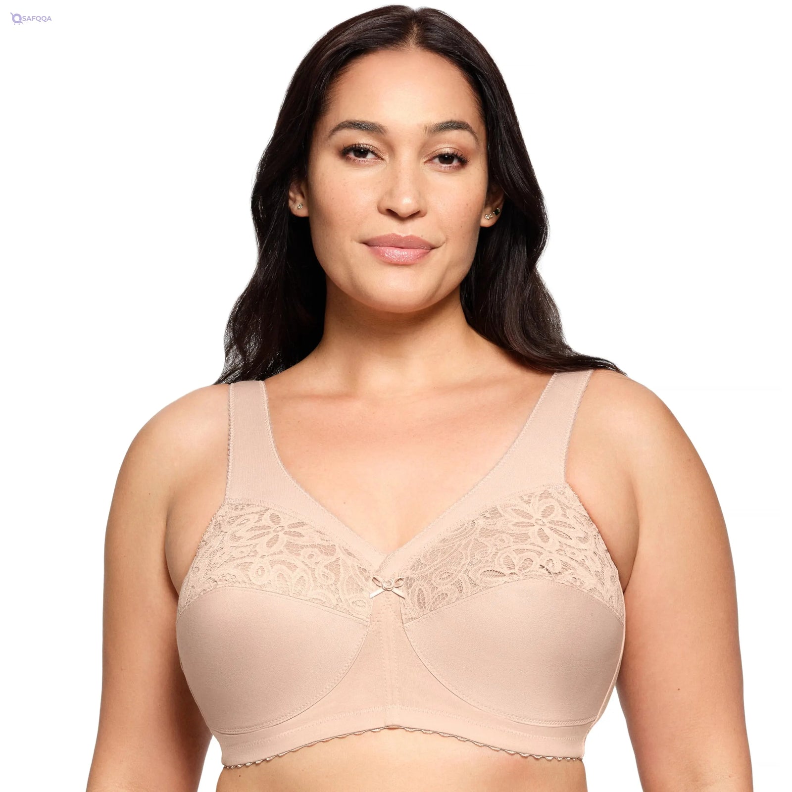Glamorise Cotton Comfort Wirefree Bra for Plus Size Women - Safqqa