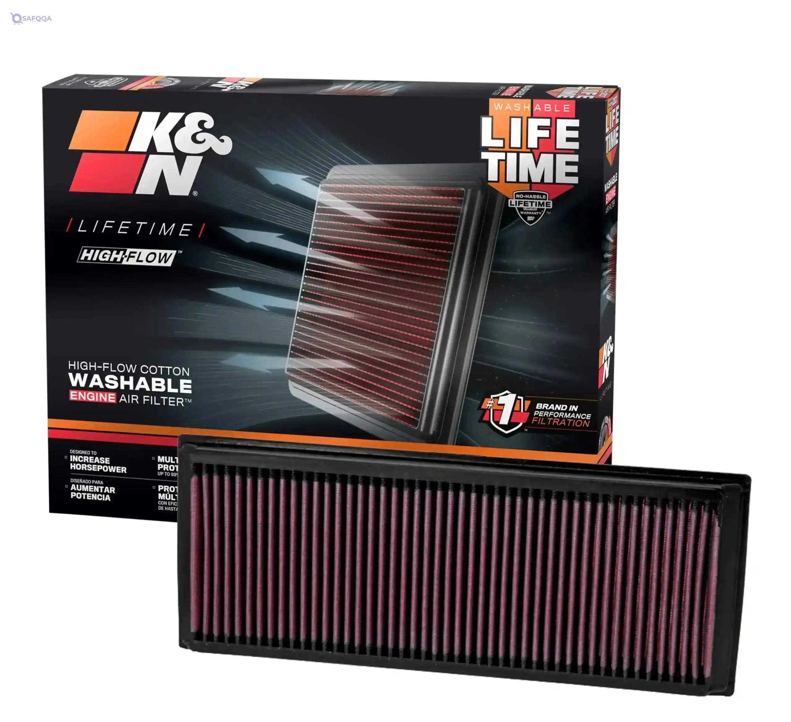 K&N Engine Air Filter: Increase Power & Acceleration, Washable, Premium, Replacement Car Air Filter: Compatible with 1998-2015 Mercedes Benz (G550, R500, S400 Hybrid, C300, G500, GL 450, 550), 33-2181 - Safqqa
