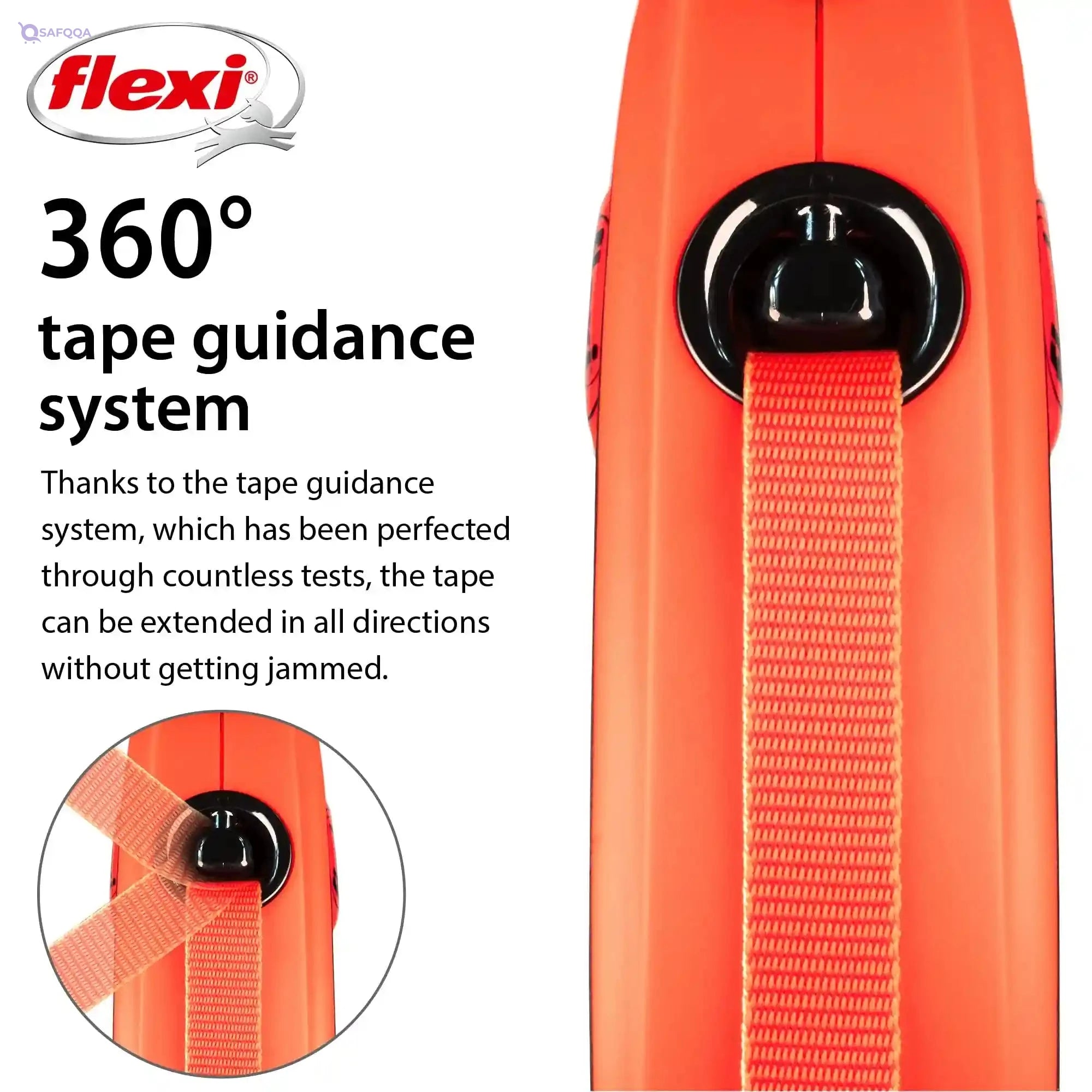 Flexi Tape 5m Black * Orange For Dog - Safqqa