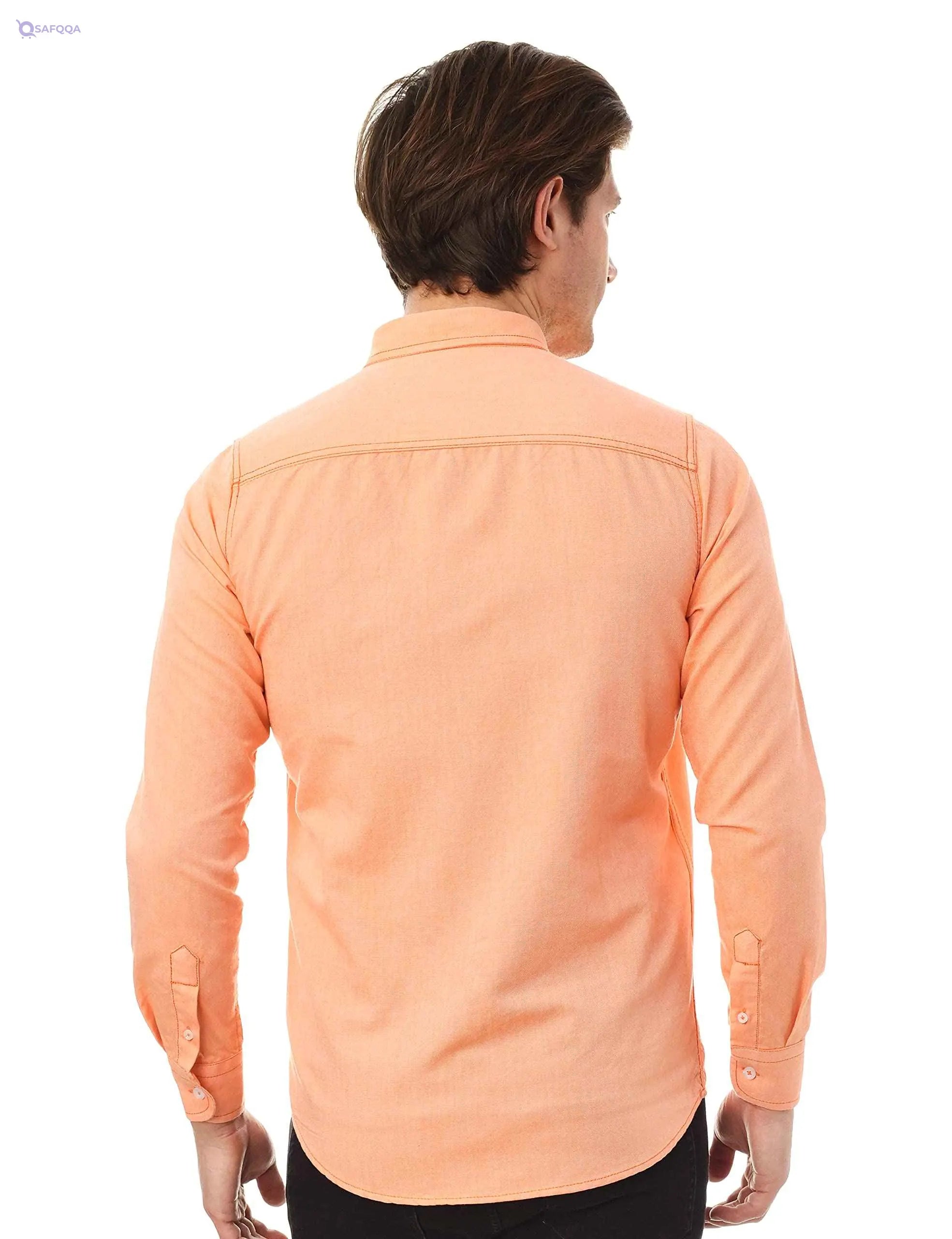Firewood mens Firewood Basic Logo Shirt,L.Orange Shirt - Safqqa Egypt