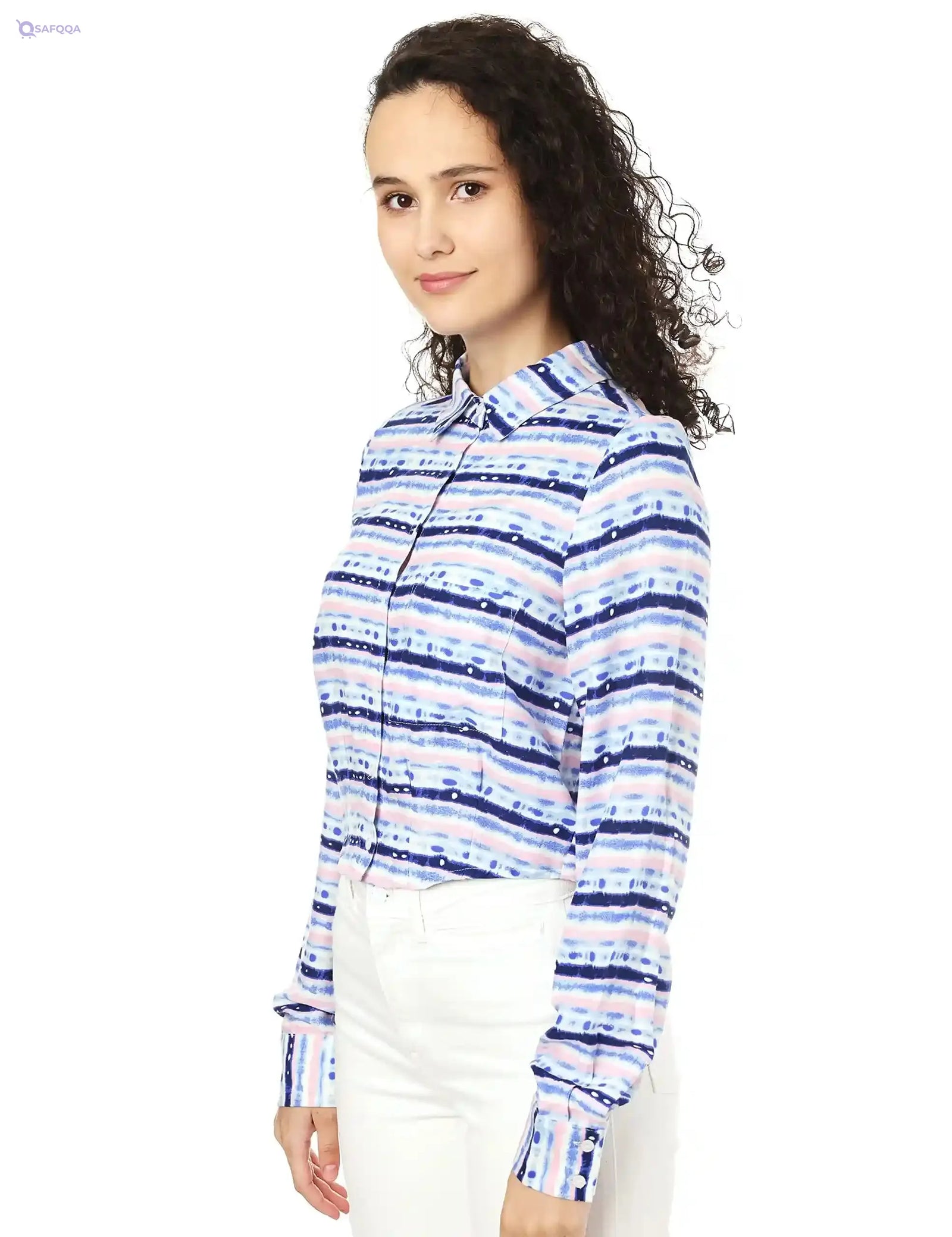 Lee Cooper Three Quarter SLeeves Patterned Shirt for Women - Safqqa Egypt