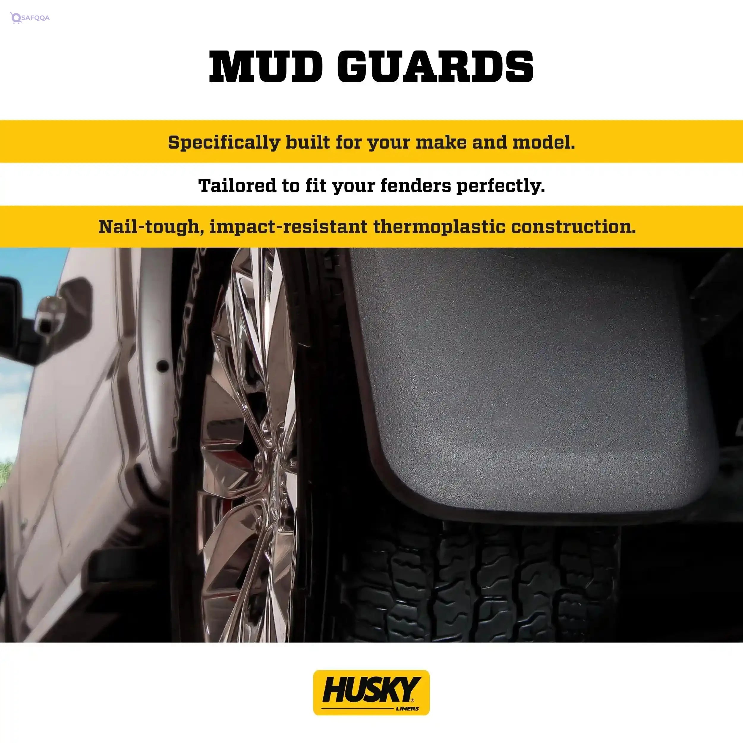 Husky Liners 58516 Fits 2019-20 Ford Ranger Custom Front and Rear Mud Guards For Car - Safqqa