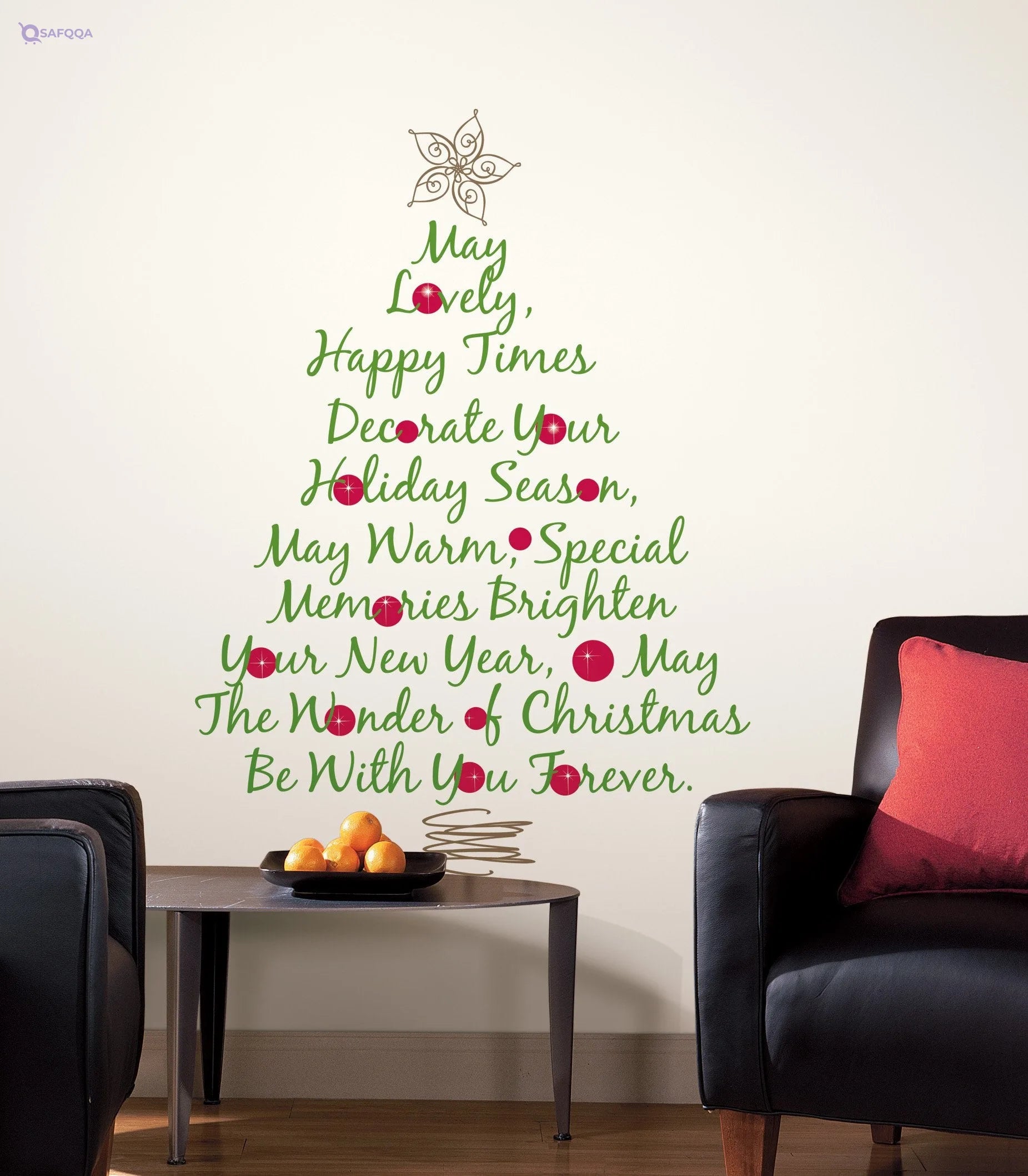 RoomMates Christmas Tree Quote Peel & Stick Giant Wall Decal - Safqqa