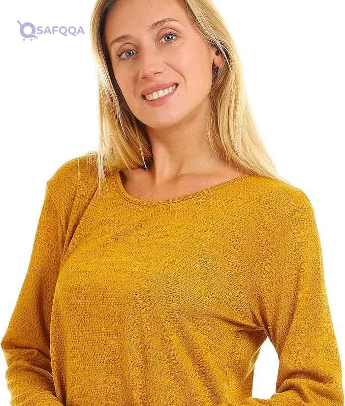 JAMILA Women Decorative Buttons Round Top SHIRT - Safqqa Egypt