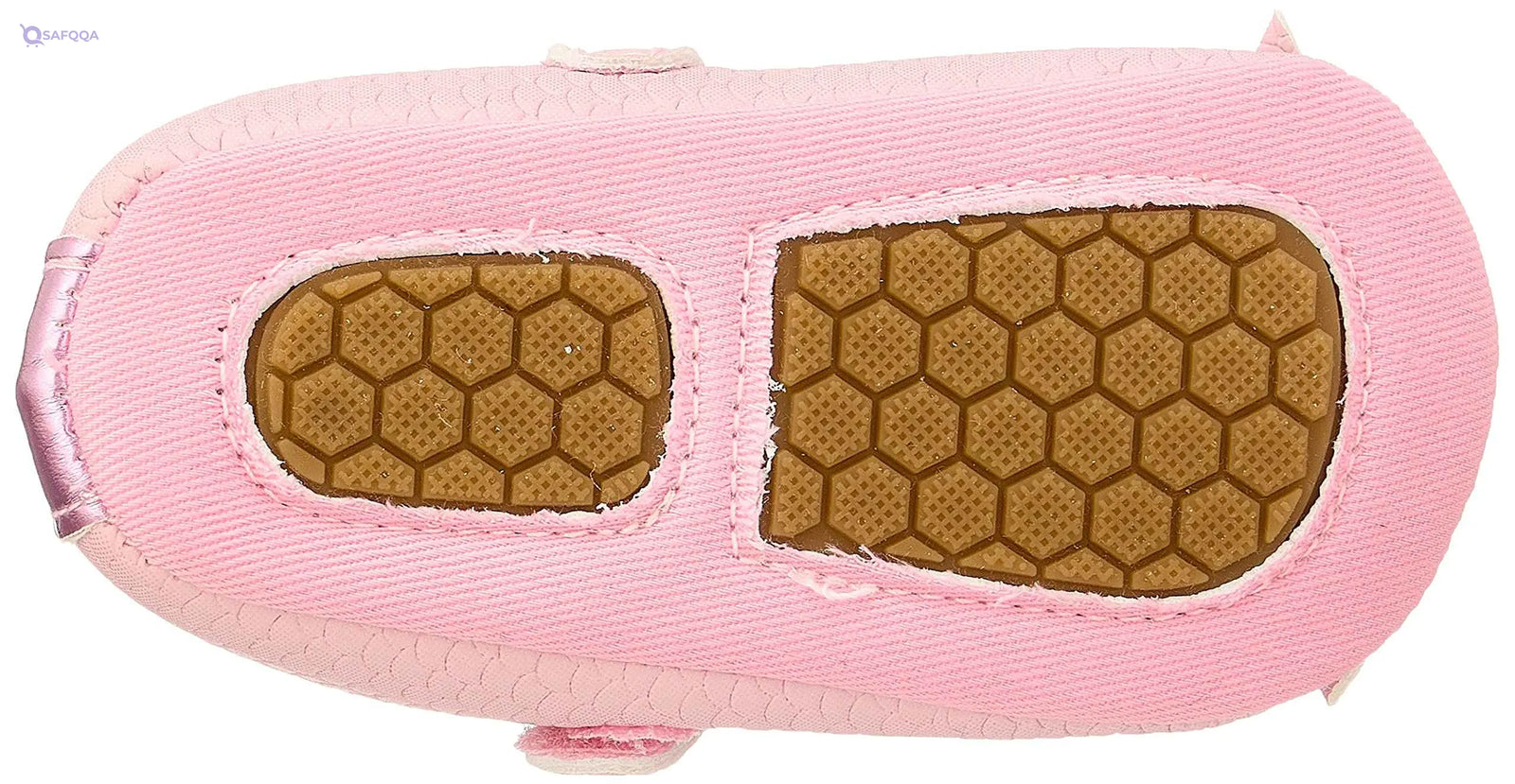 Mix & Max Embossed Pattern Front Bow Velcro Strap Shoes for Girls - 0 - 6 Months - Safqqa Egypt