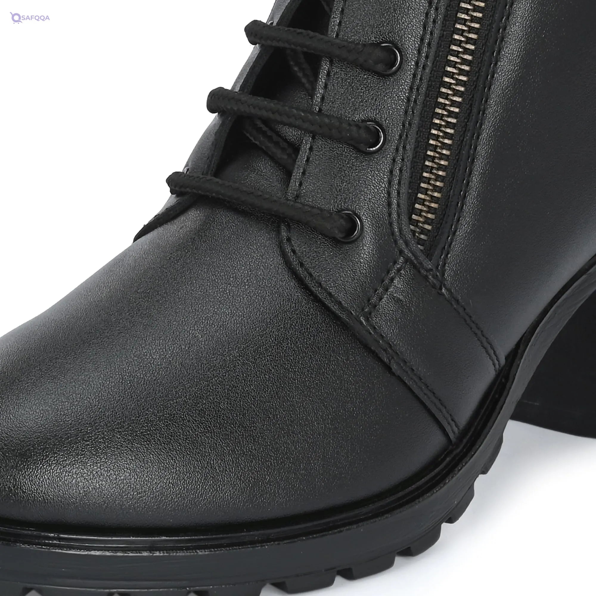 Burwood Women’s Lace-Up Zipper Boots - Safqqa