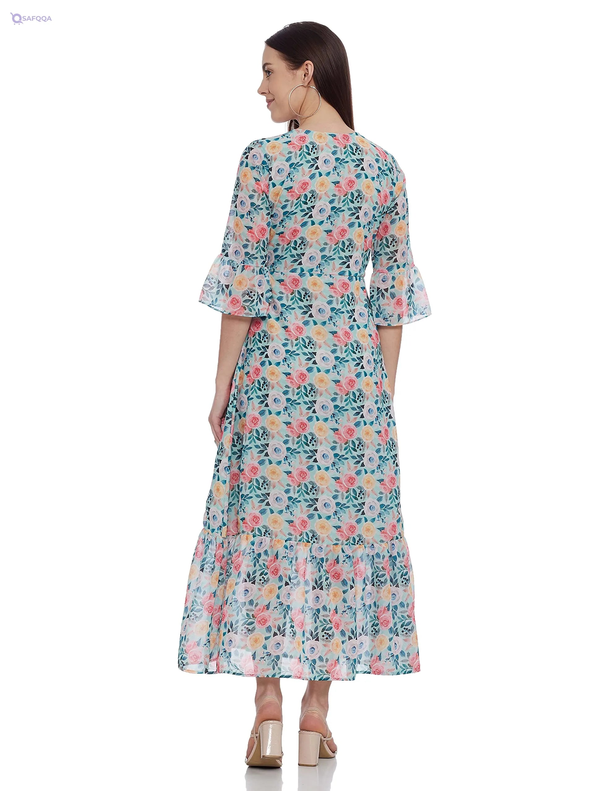 Women’s Floral Maxi Dress – Elegant Flowing Style - Safqqa