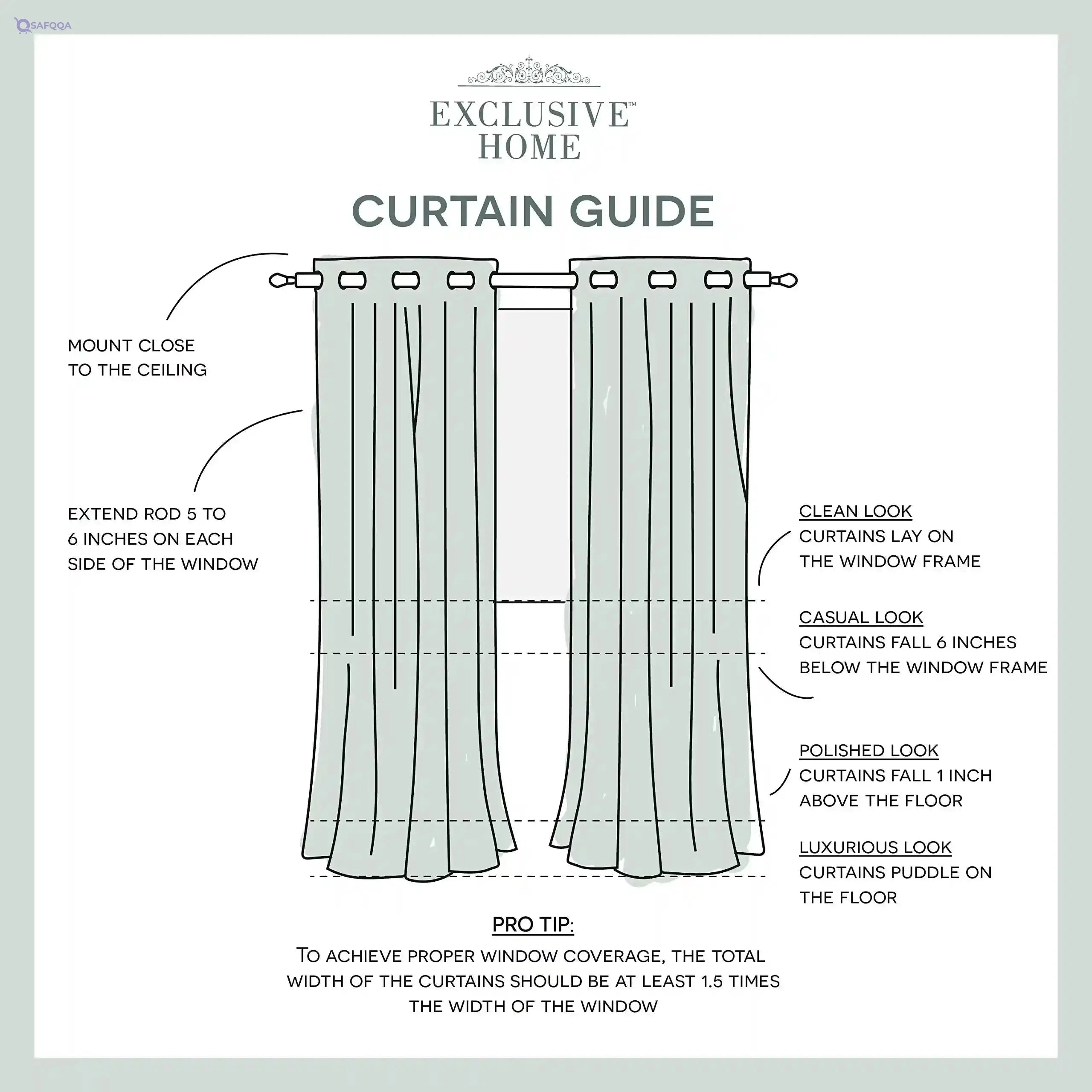 Exclusive Home Curtains Exclusive Home Kochi Light Filtering Linen Blend Grommet Top Curtain Panel Pair, 54x108, Indigo, 2 Count - Safqqa Egypt