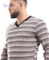 Offcliff Men's Striped V-Neck Pullover - Safqqa