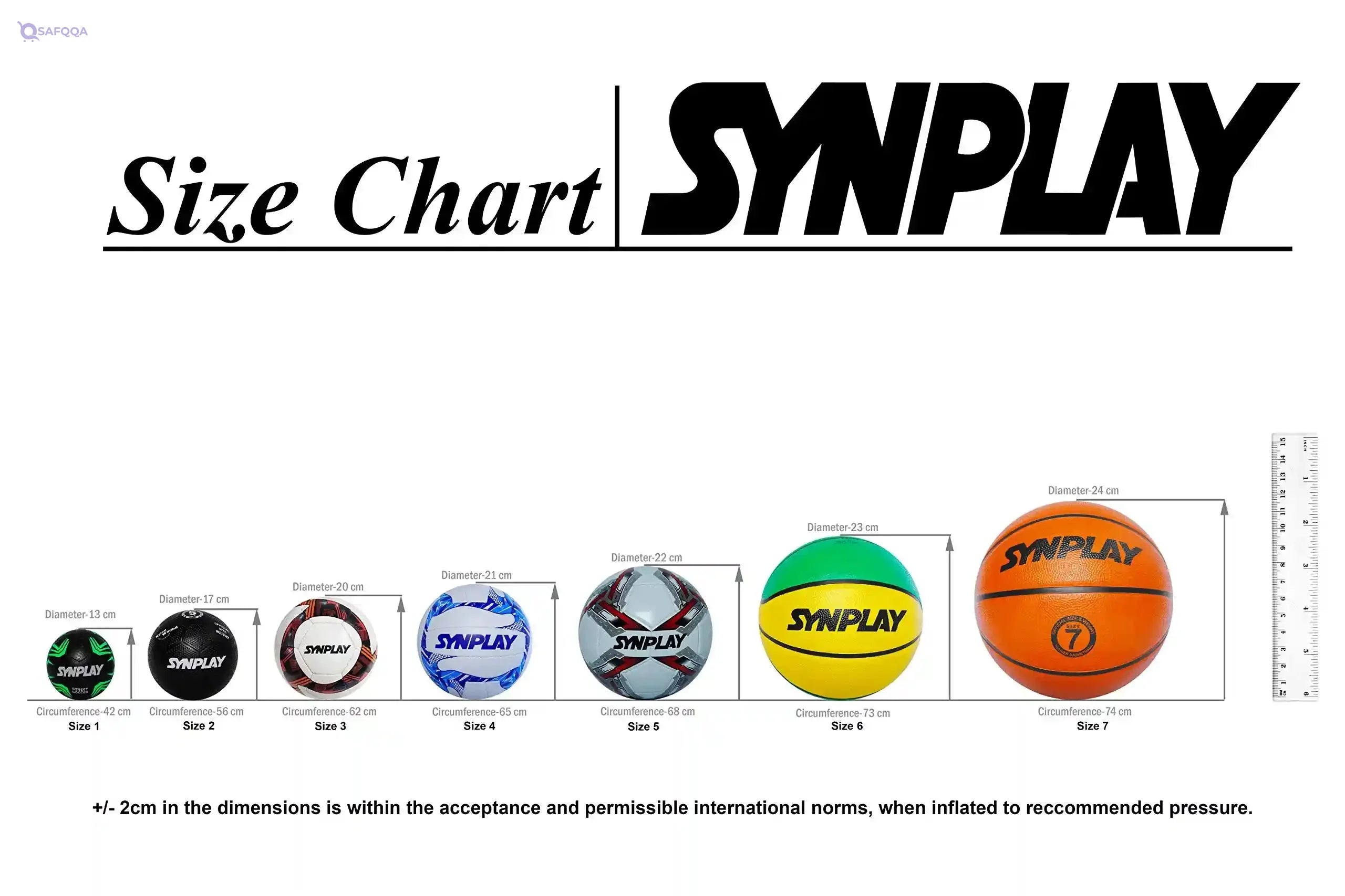 Synplay SS00130 Rubber Soccer Ball – Dimpled, Size 5 - Safqqa