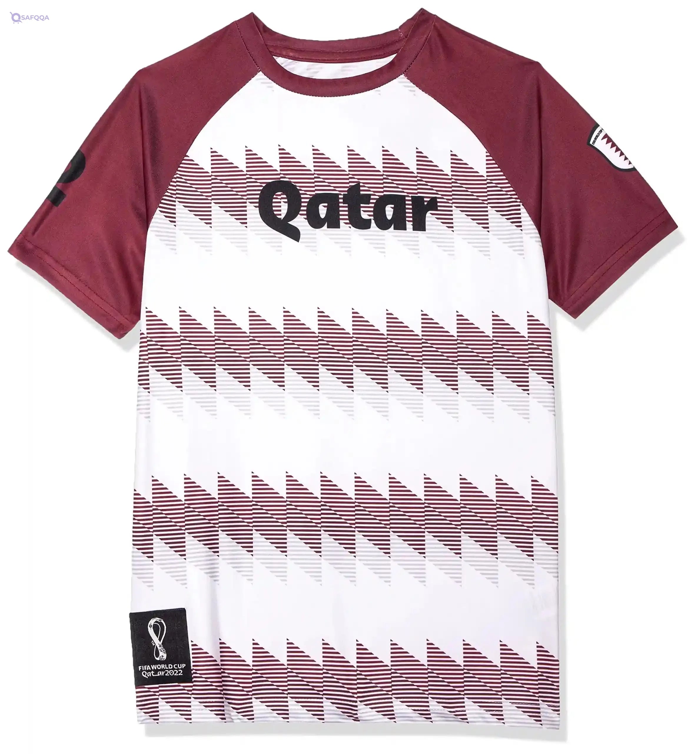 FIFA World Cup Qatar 2022 BOY'S TSHIRT - BURGUNDY AND WHITE 7-8Y - Safqqa Egypt
