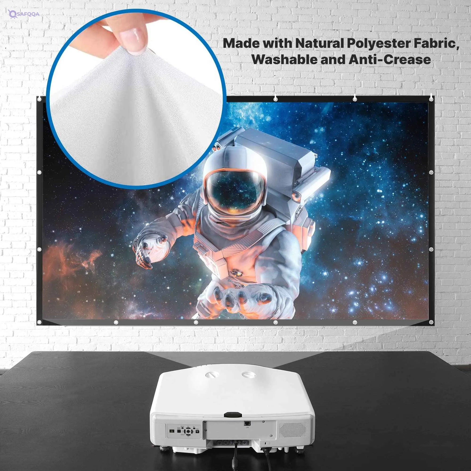 Pyle Foldable Portable Projector Screen - 120" 16:9 HD 4K Lightweight Indoor Outdoor Anti-Crease Movie Projection Display - for Home Theater, Party, Office, Classroom - Safqqa