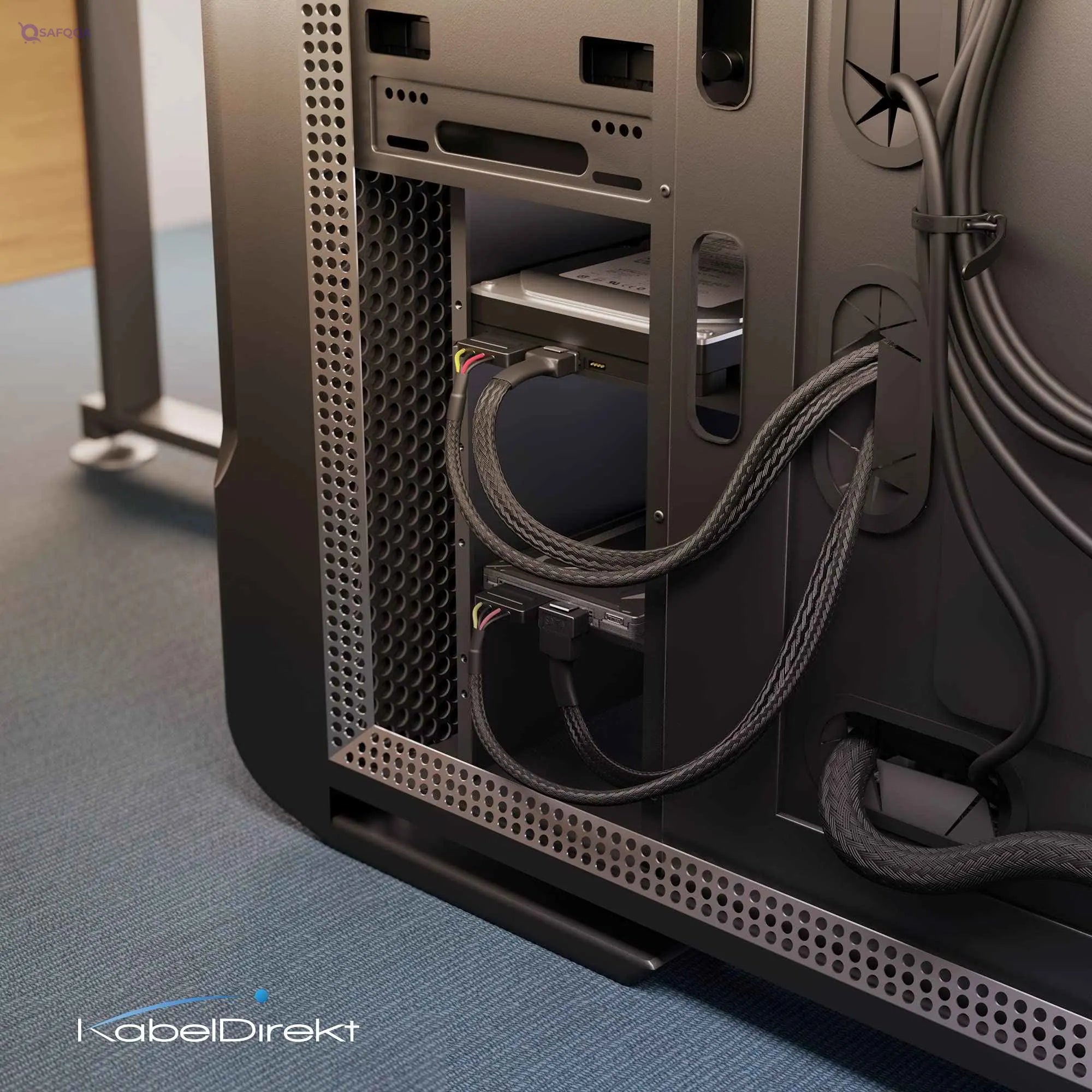 KabelDirekt Power & Data Cable Set – Molex to SATA + 7-pin Data, 0.6m & 60cm - Safqqa