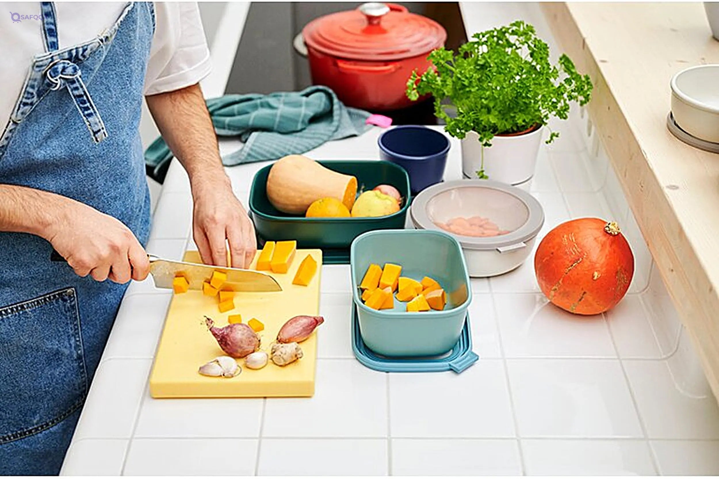 Mepal Multi Bowl Rectangular ,750 ml ,Nordic green - Safqqa