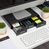 Mind Reader IMAC Monitor Stand and Desk Organizer with 3 Draws for Storage, 2-Pack, Black - Safqqa