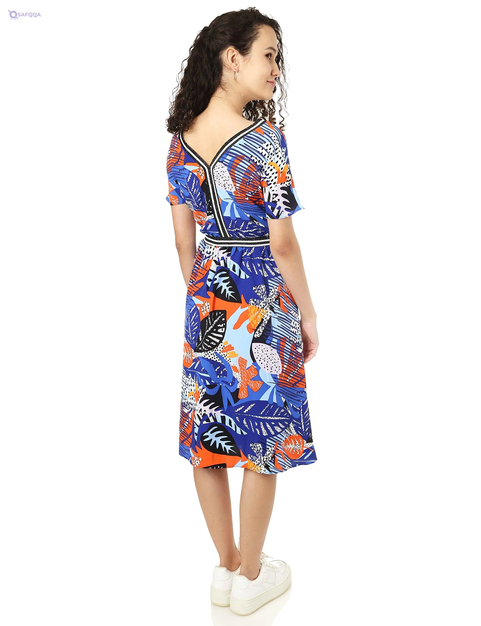 Female SP Splash  Standard Casual Dress 7100337 TROPICAL PRI - Safqqa
