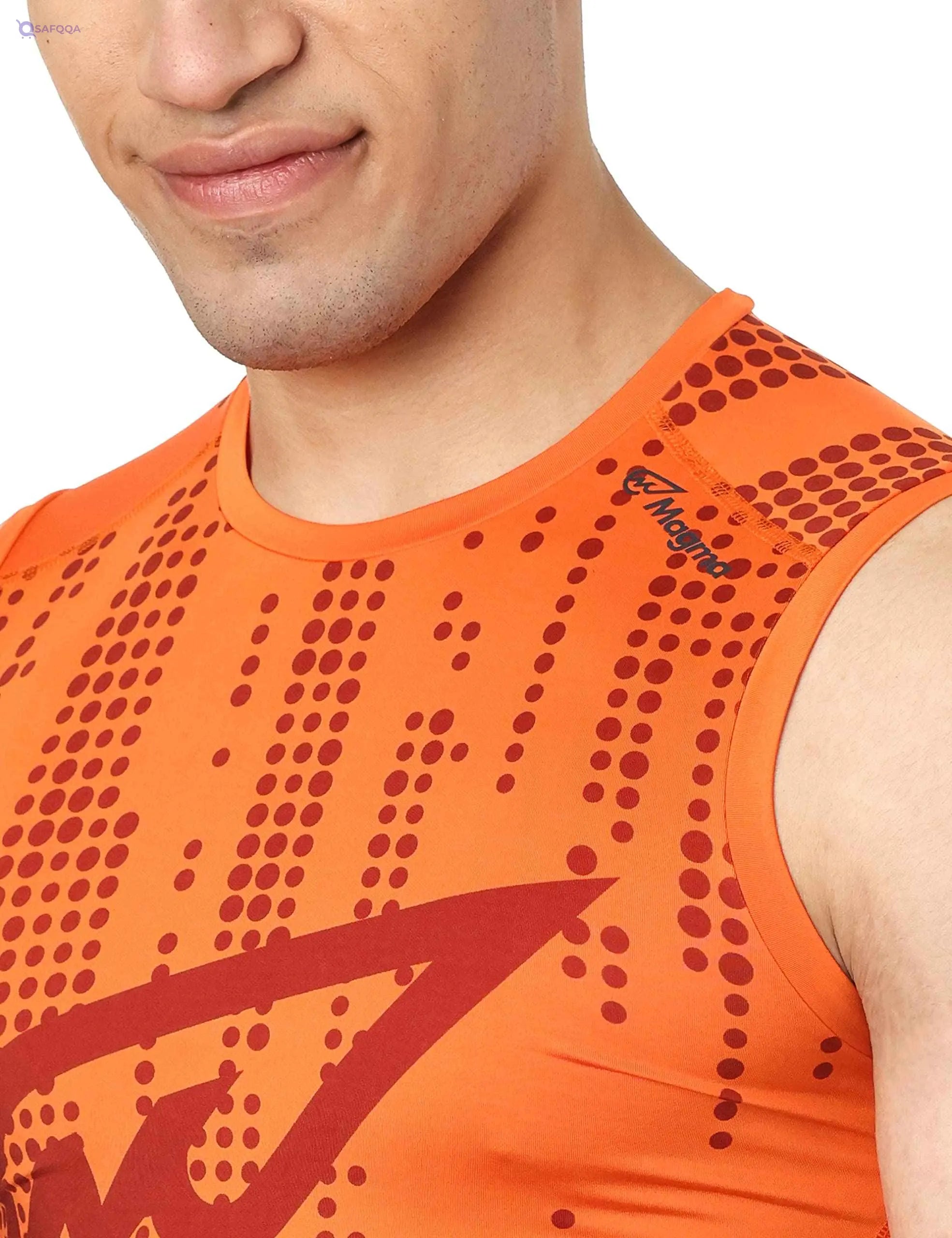Magma Polyester Printed Sports Muscle Tee for Men - Safqqa Egypt