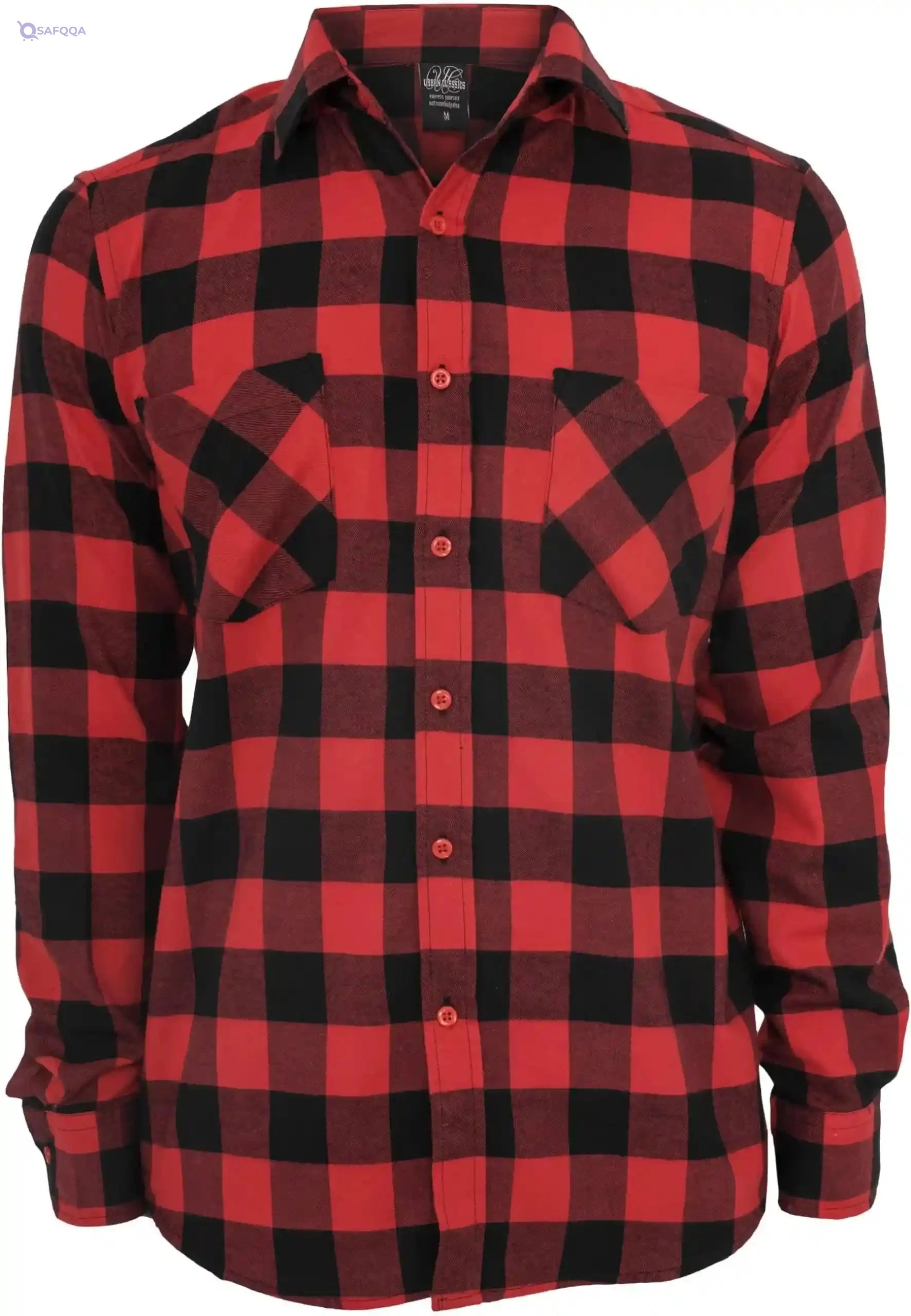 Urban Classics Shirts For Mens Black/red - Safqqa Egypt